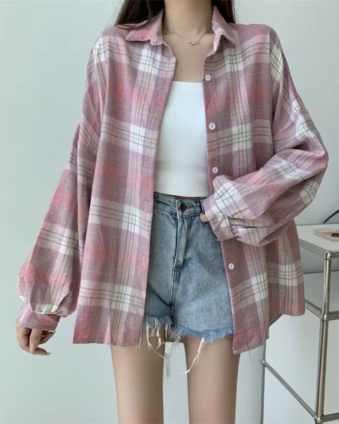 Janna | Geruit Flanellen Overhemd