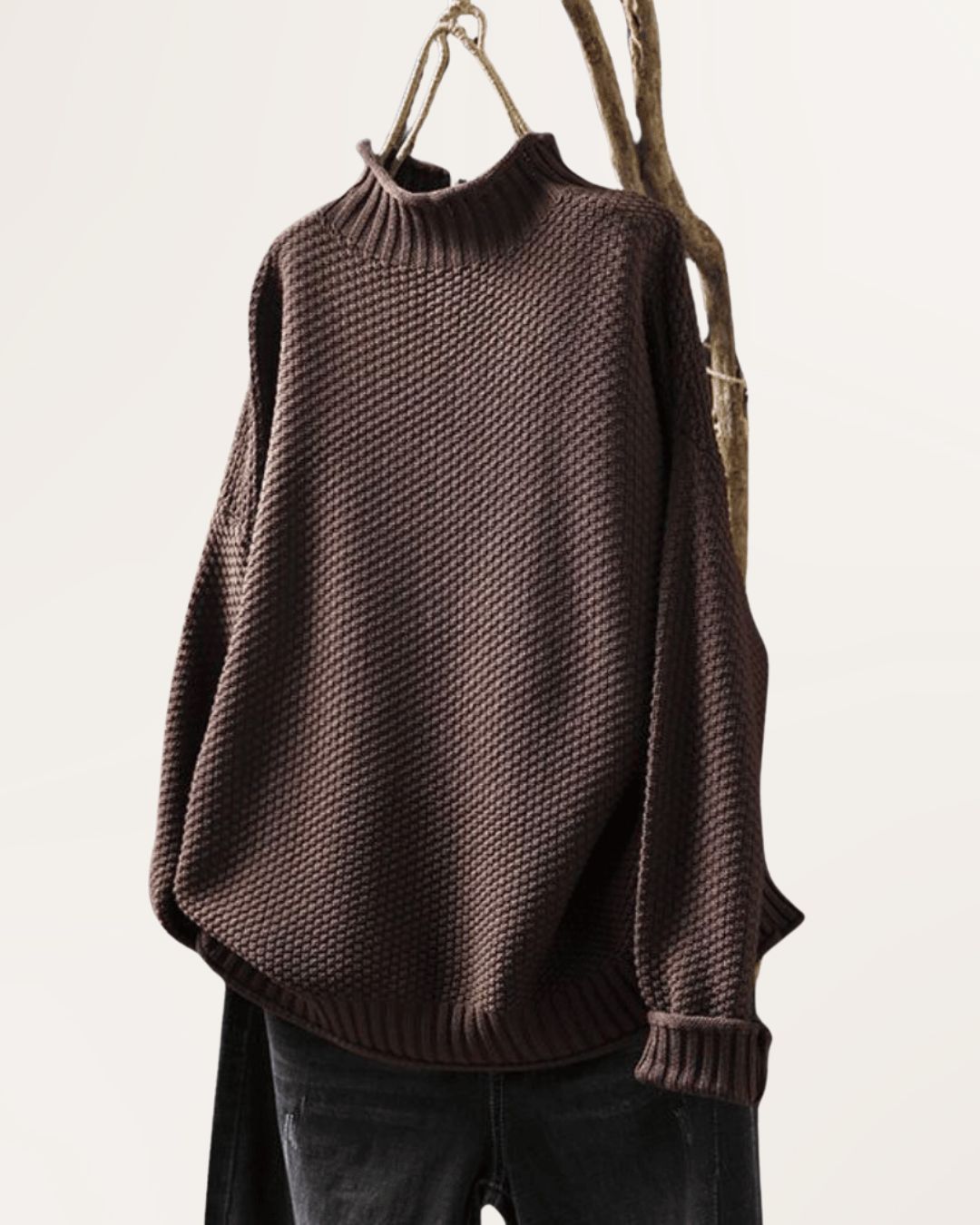 Jannie | Warme Gebreide Trui met Hoge Hals