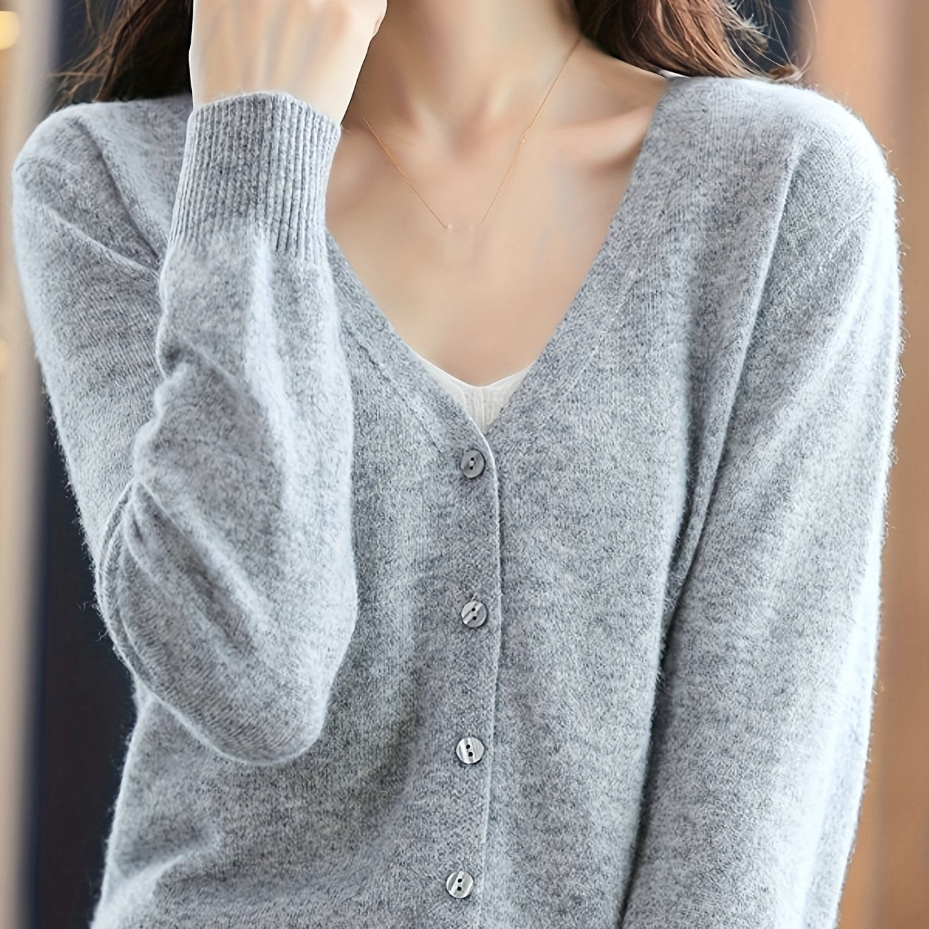 Julie | Effen vest met V-hals