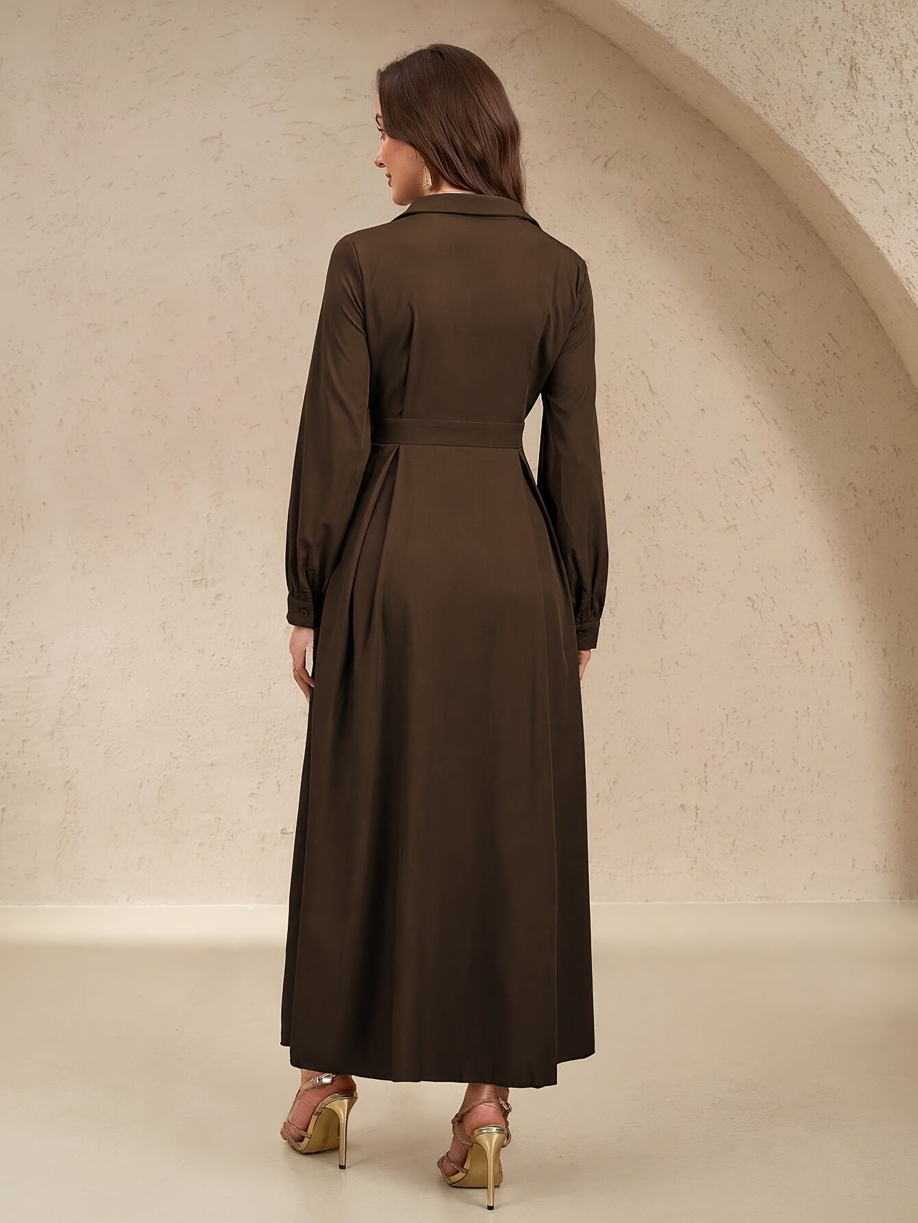 Mariska | Stijlvolle Chique Jurk Met Lange Mouwen