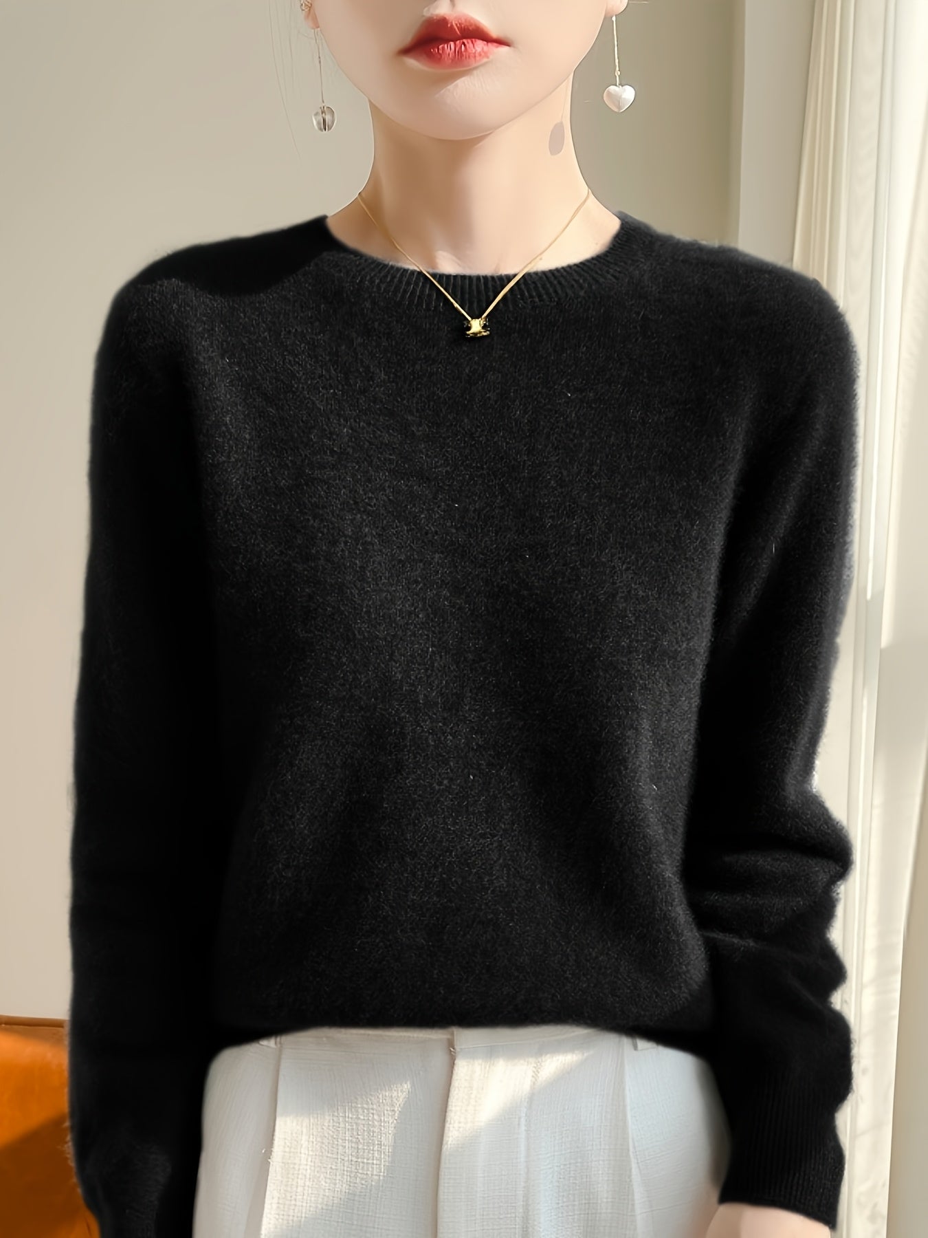 Danièle | Elegante Trui Met Ronde Hals