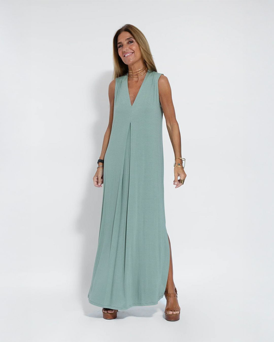 Annelies | Elegante Lange Jurk met Gratis Bijpassende Cardigan