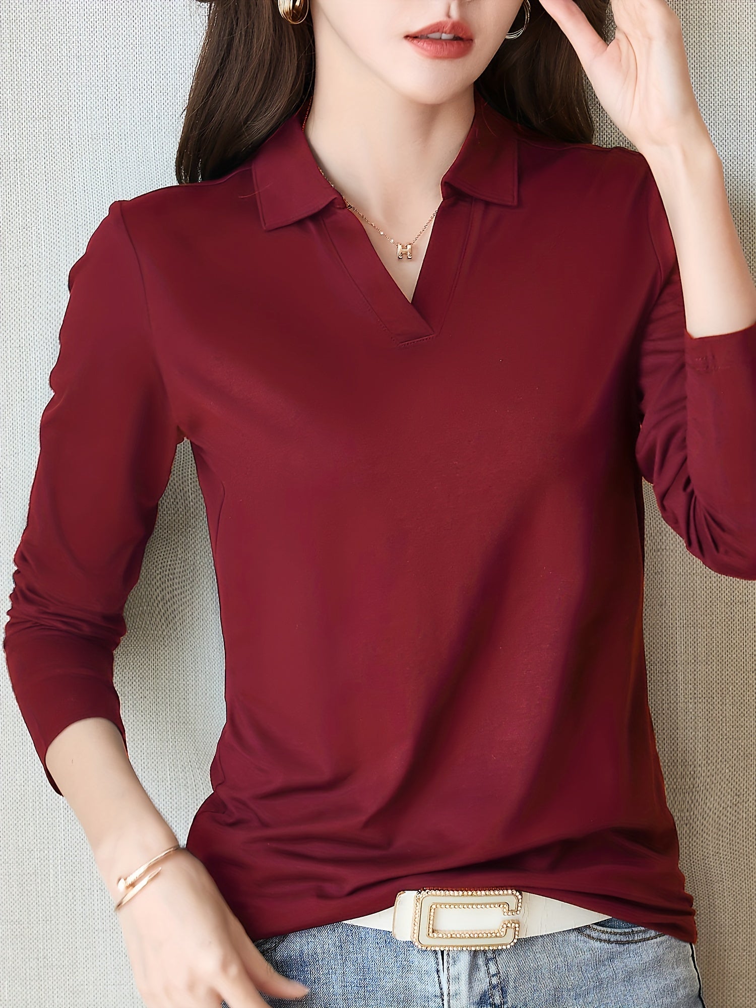 Nadine | Elegante Top Met Lange Mouwen