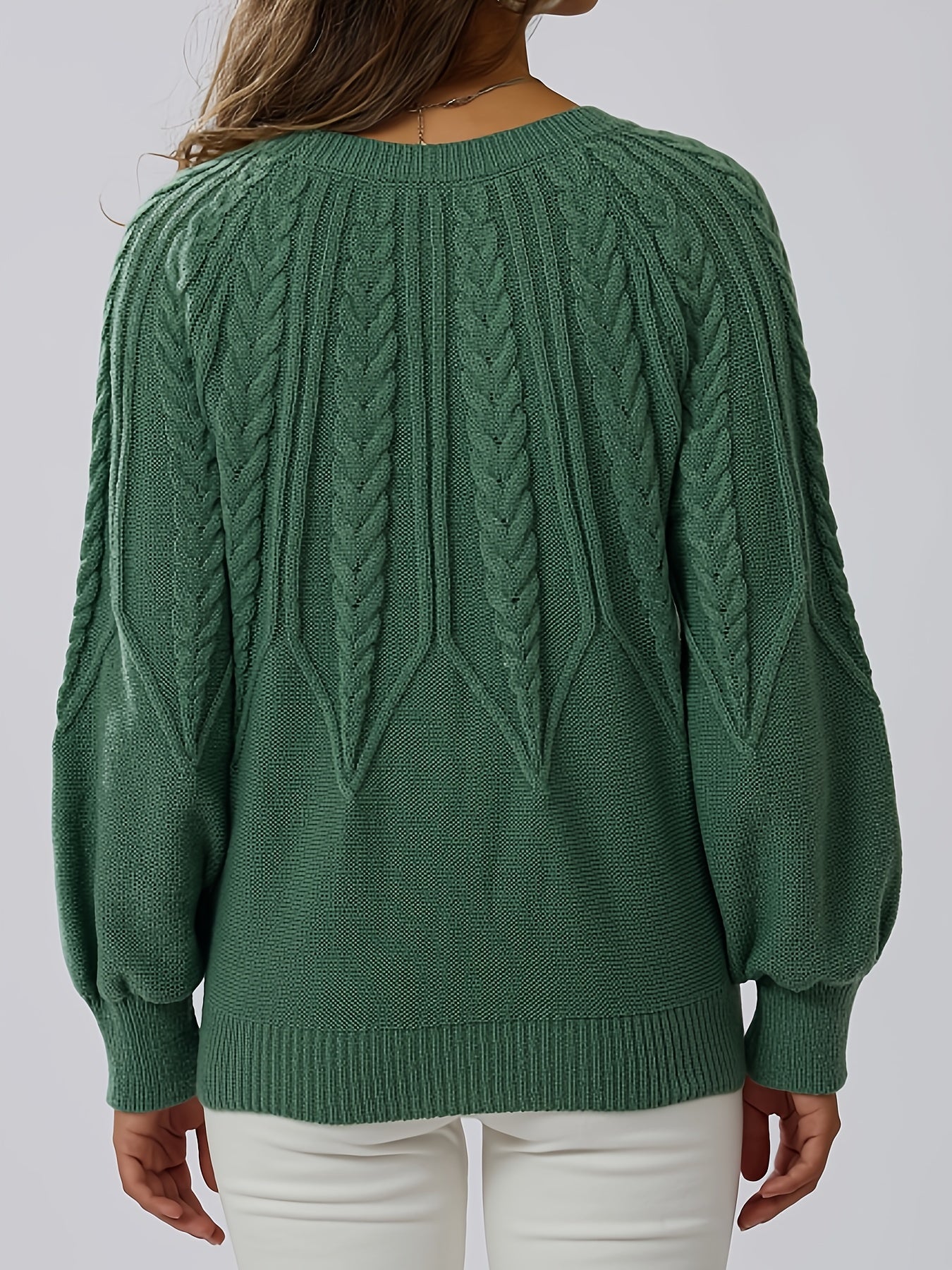 Hermina | Kabelgebreide Trui Met Ronde Hals