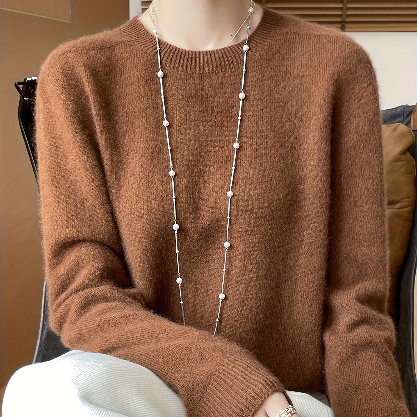 Danièle | Elegante Trui Met Ronde Hals