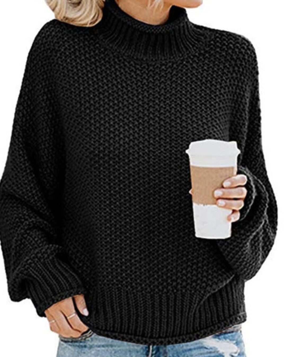 Textured Mock-Neck Sweater