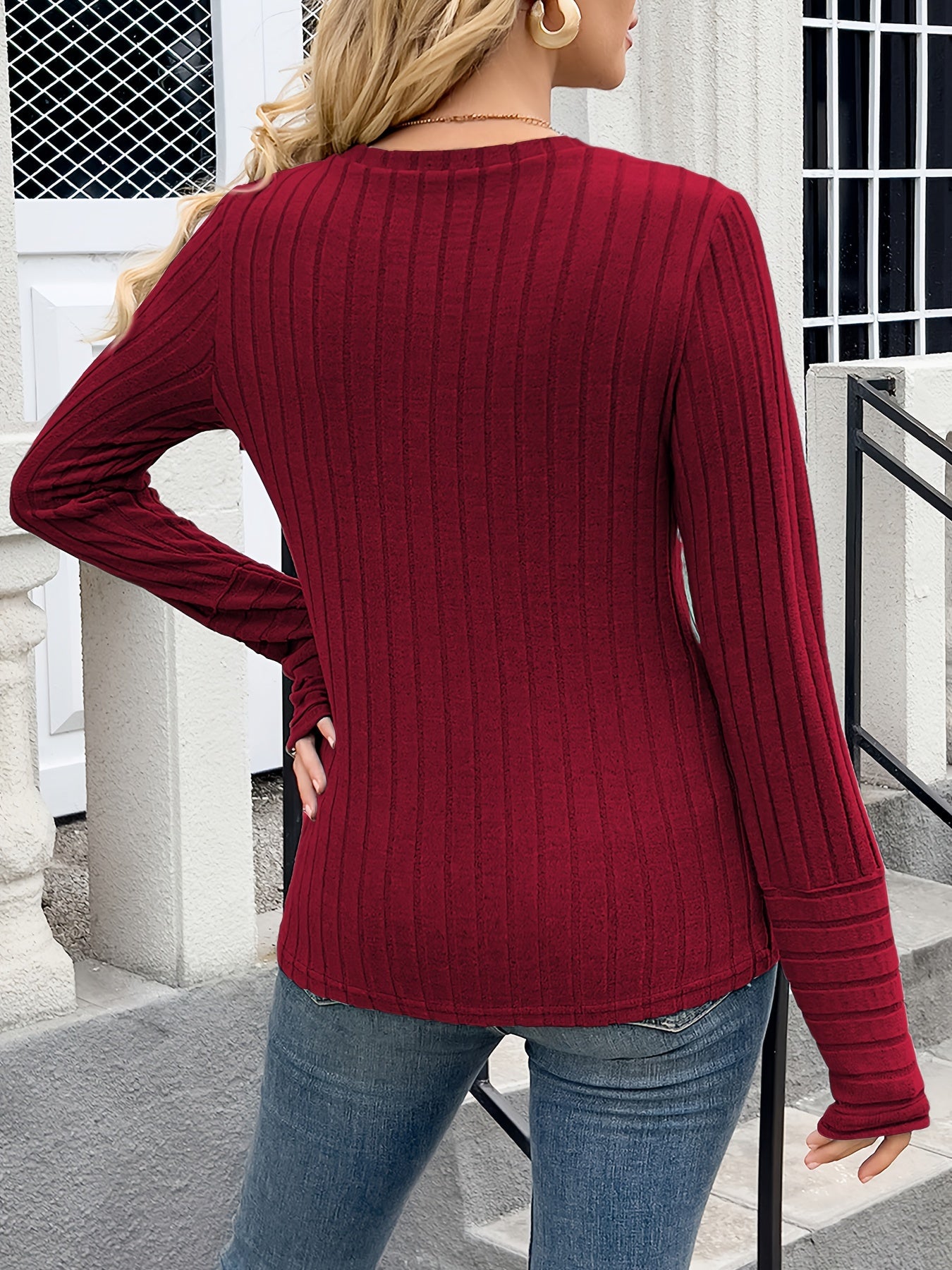 Hannelore | Geribbelde Lange Mouwen Top