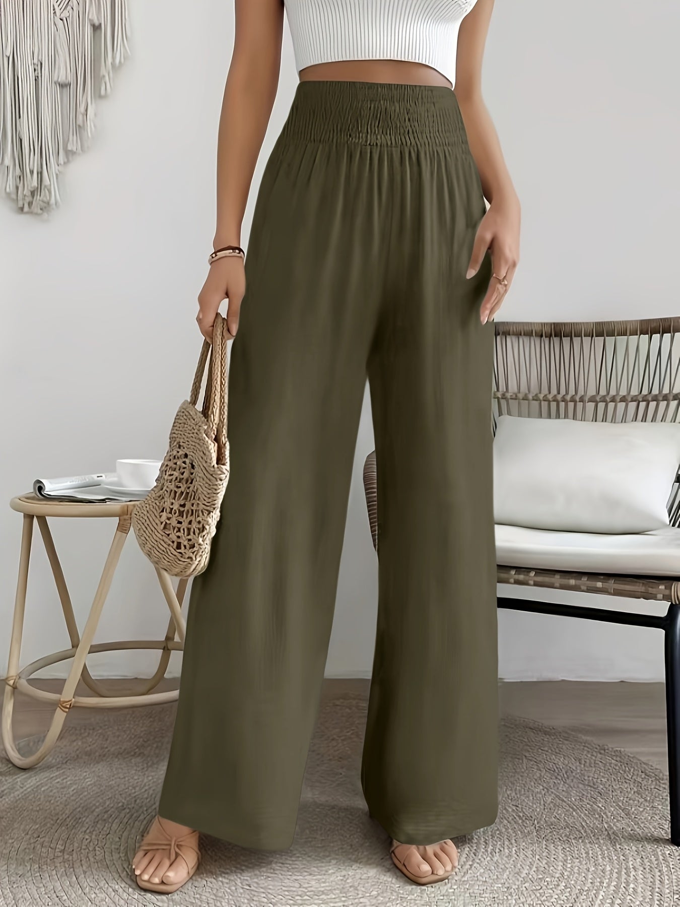 Gerarda | Elegante lange broek met hoge taille