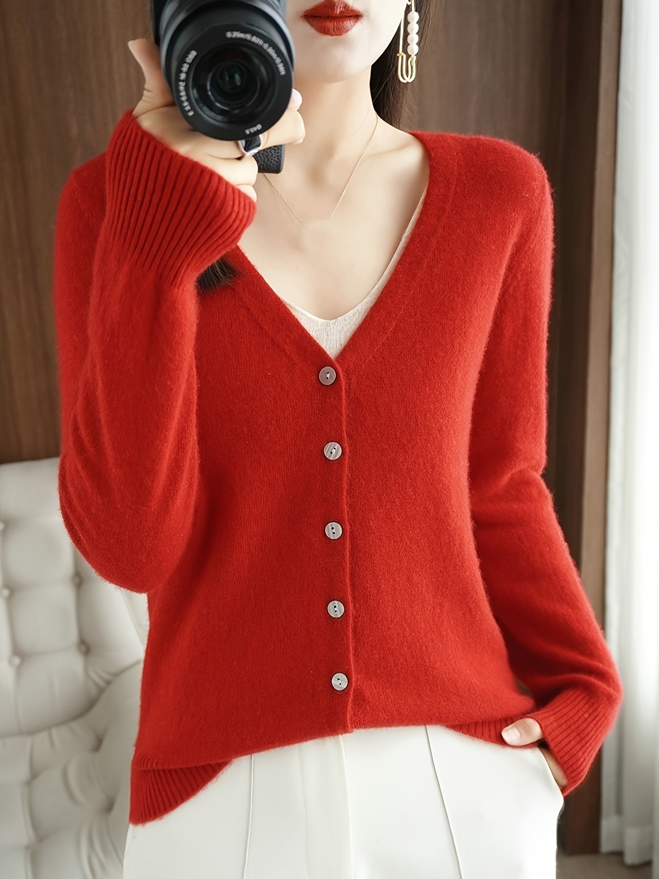 Julie | Effen vest met V-hals