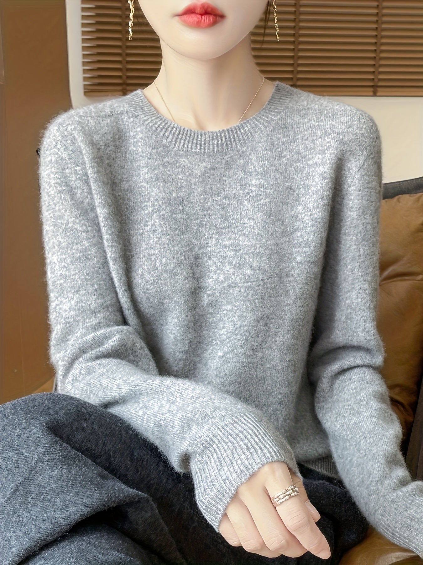 Danièle | Elegante Trui Met Ronde Hals