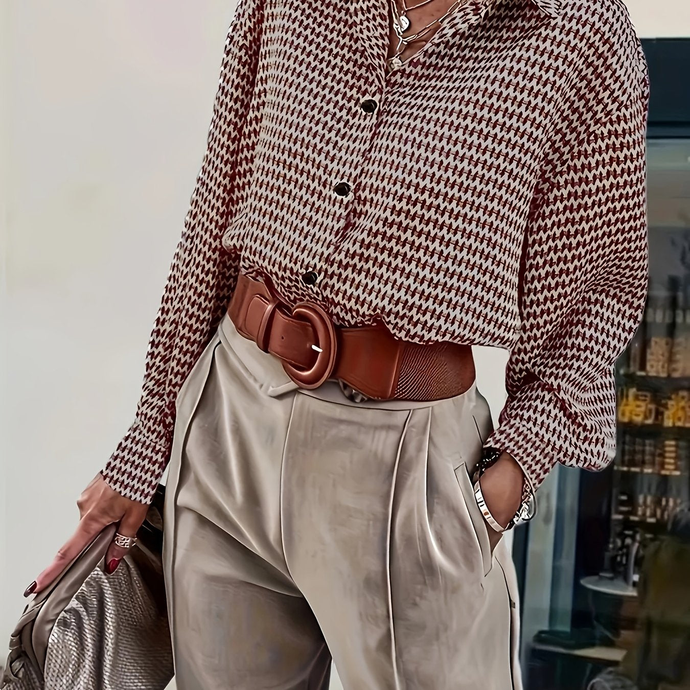 Merel | Elegante Lange Mouwen Blouse Met Knopen