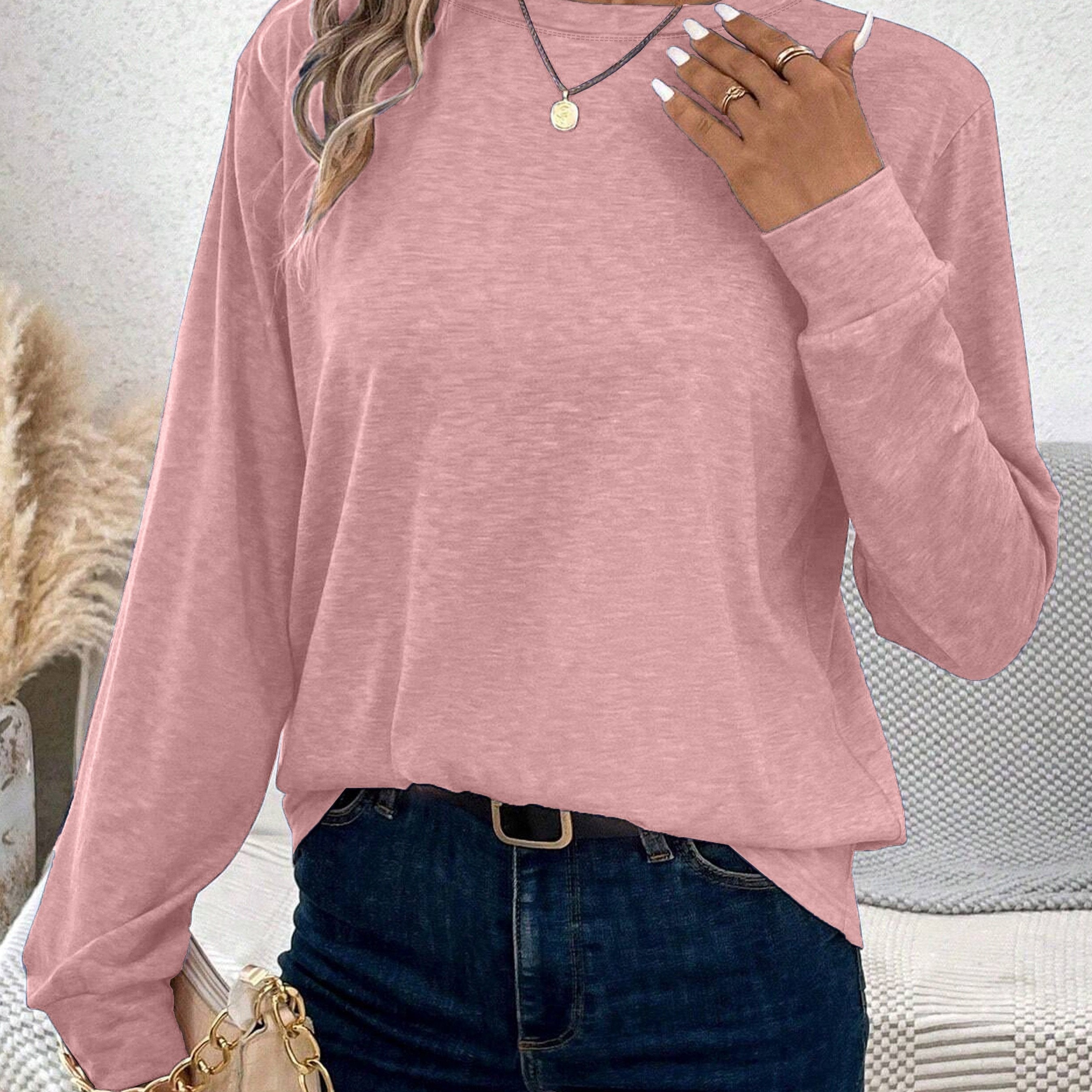 Evelien | Casual Lange Mouw Top Met Ronde Hals