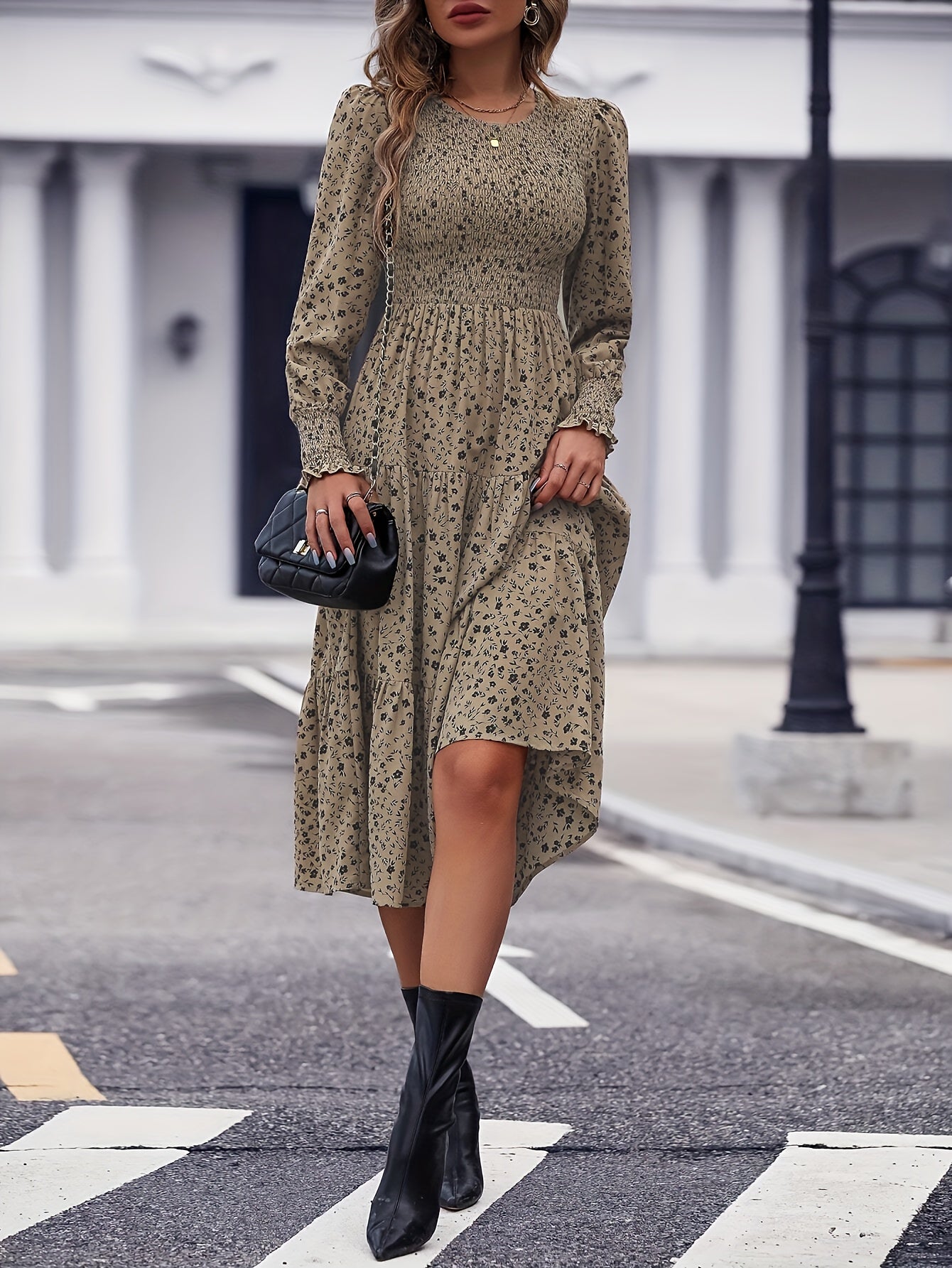 Maaike | Zomerse Jurk Met Gerimpelde Zoom