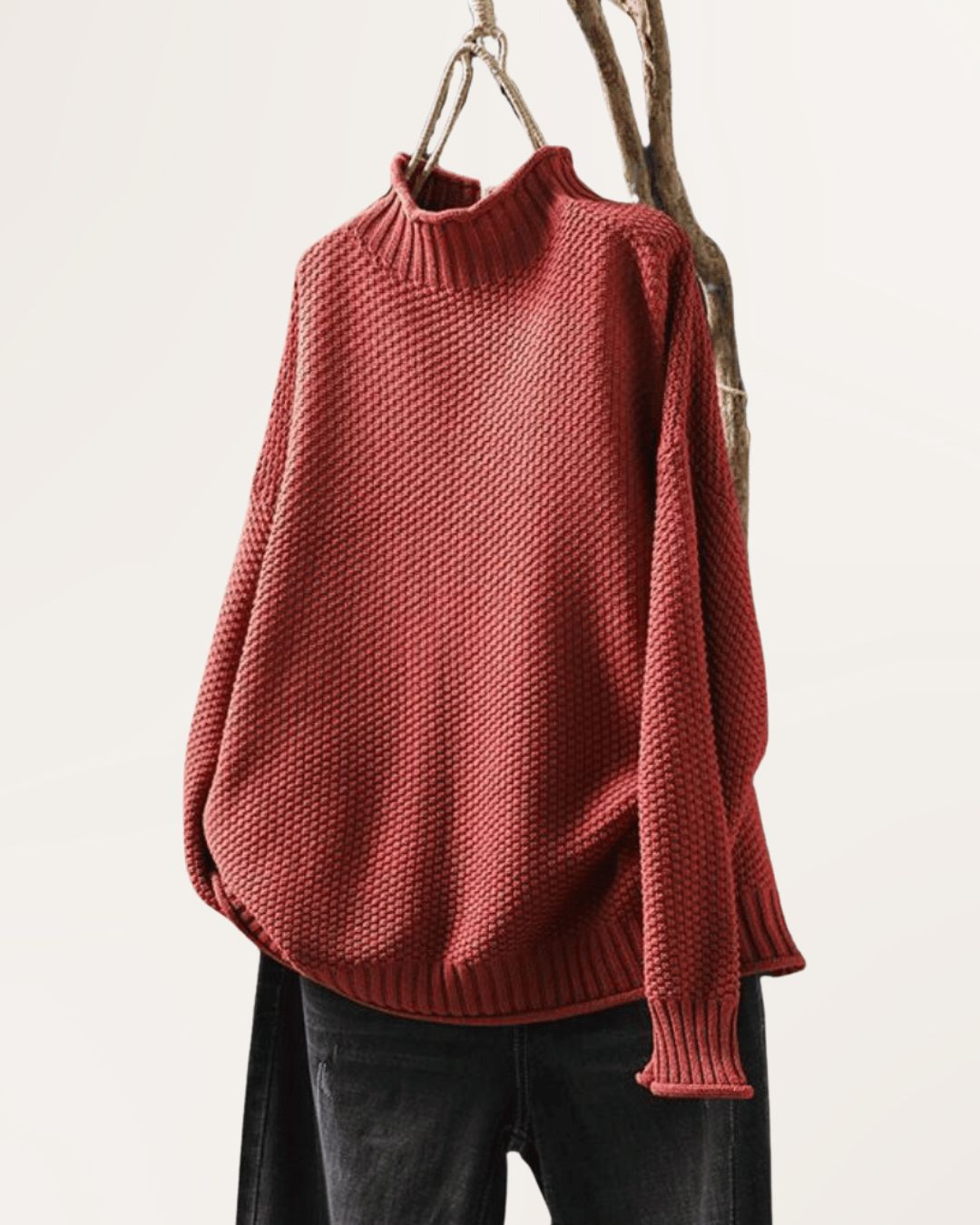 Jannie | Warme Gebreide Trui met Hoge Hals