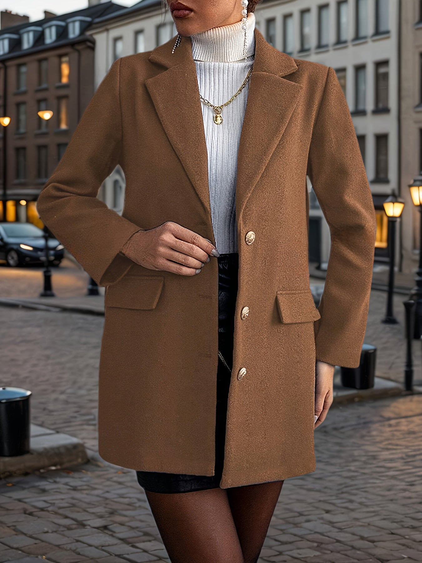 Mieke | Elegante Effen Lange Jas