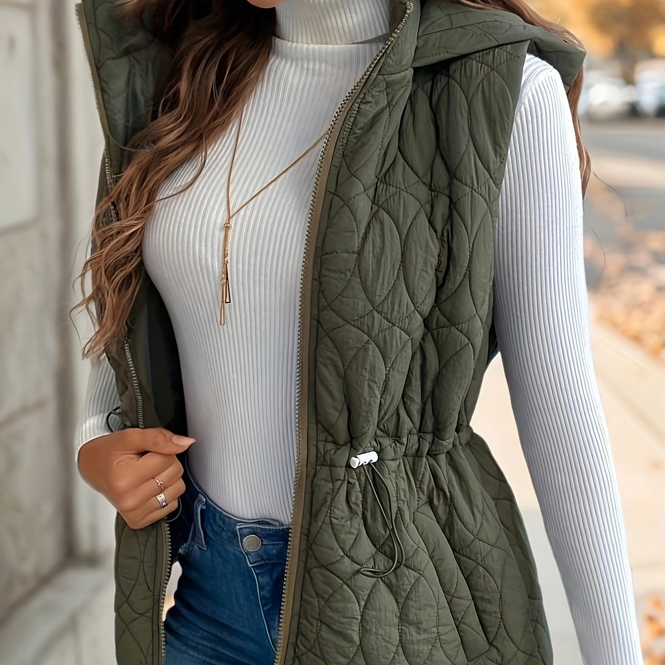 Antonia | Winter Zip Up Hooded Vest