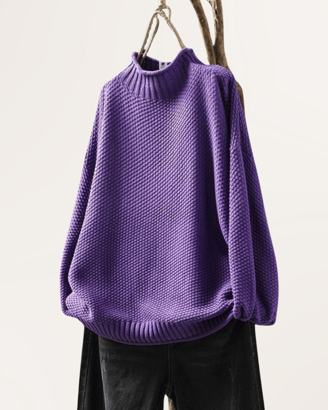 Jannie | Warme Gebreide Trui met Hoge Hals