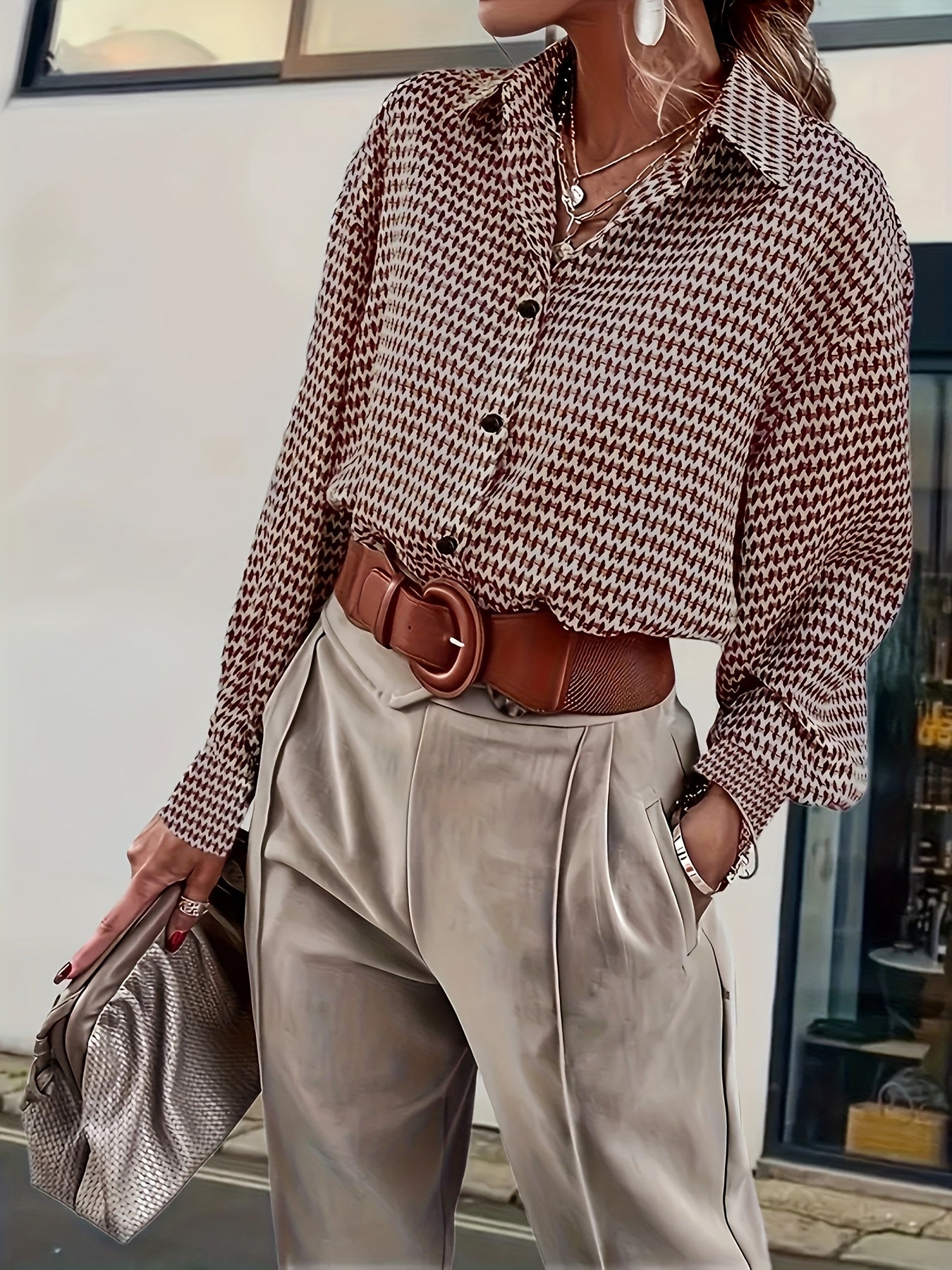 Merel | Elegante Lange Mouwen Blouse Met Knopen