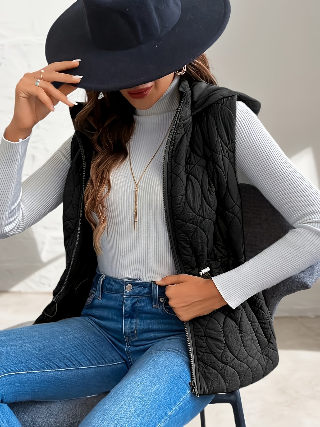 Antonia | Winter Zip Up Hooded Vest