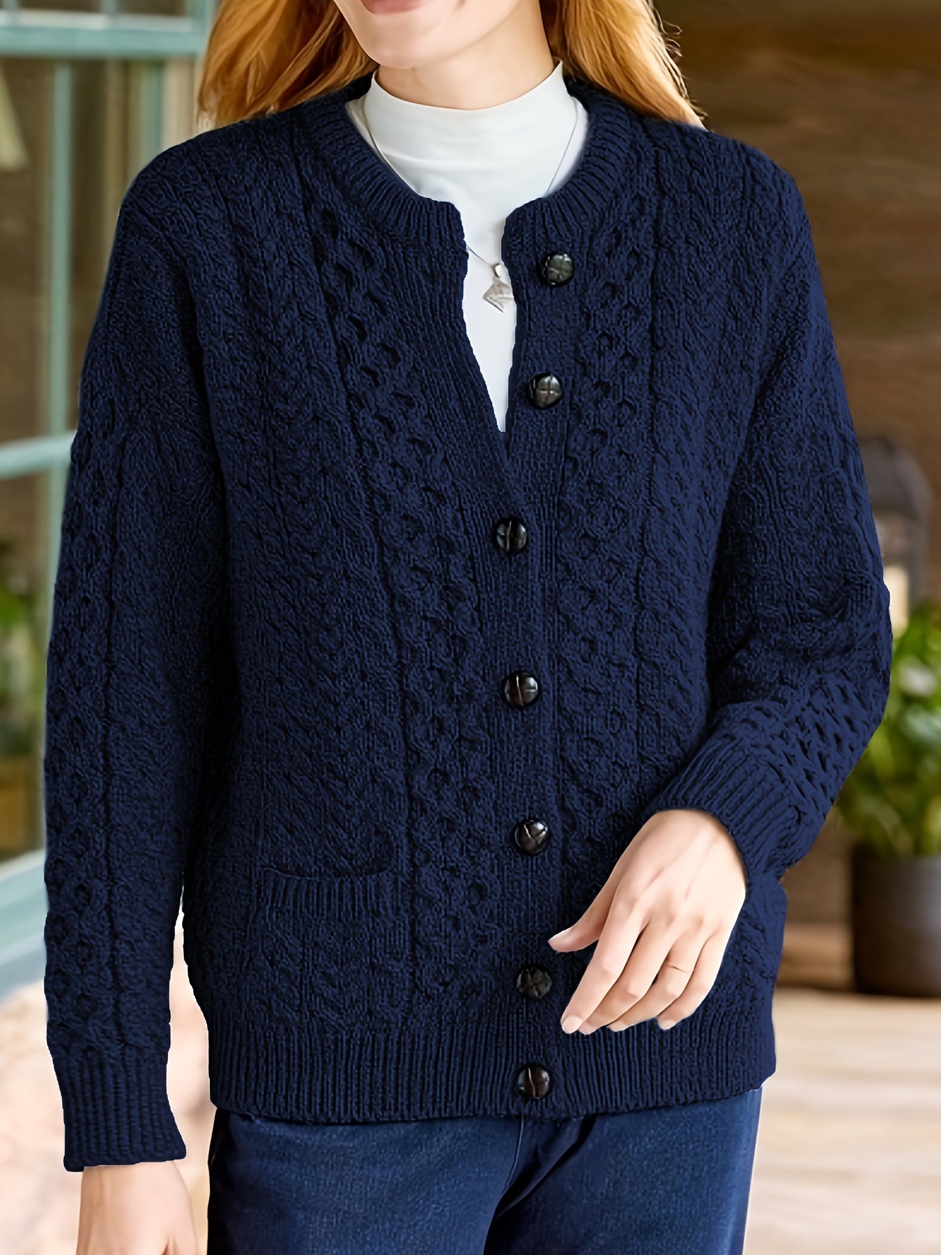 Lonneke | Geometrisch Kabelvest Met Knopen