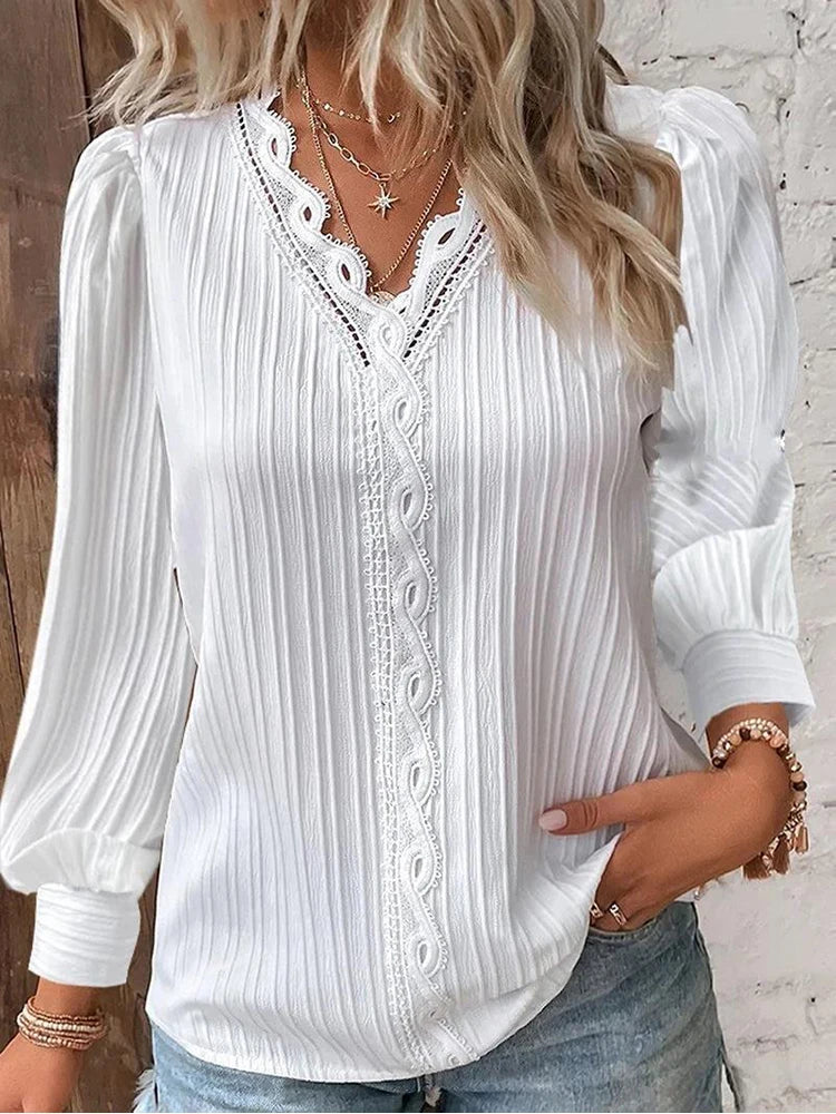 Anouk | Chiffon blouse met V-hals