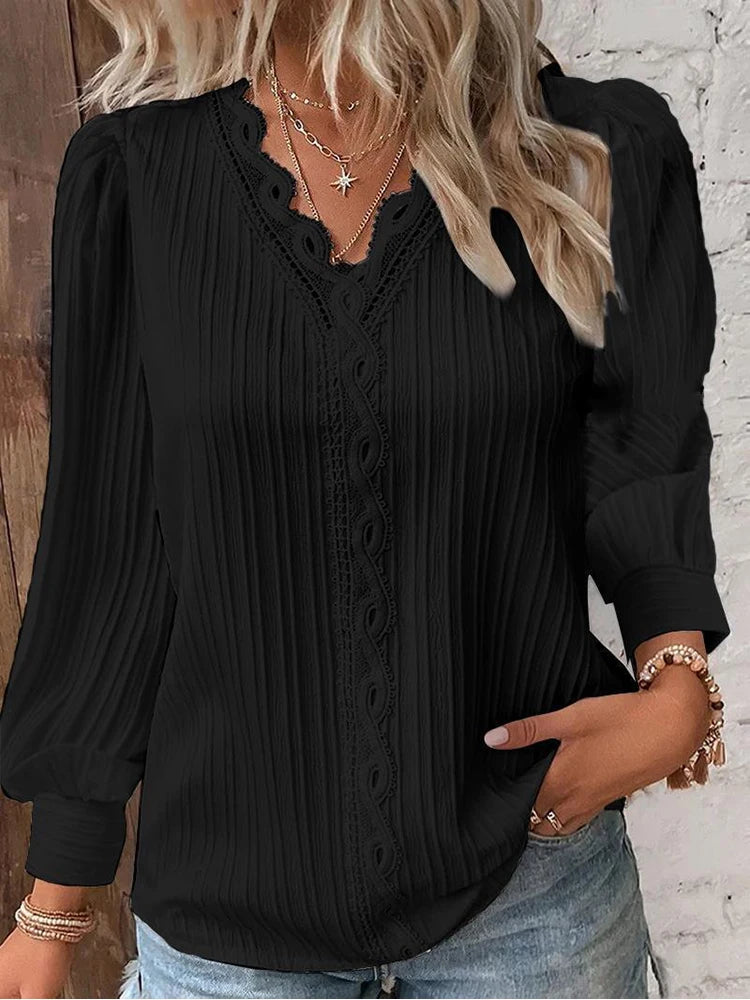 Anouk | Chiffon blouse met V-hals