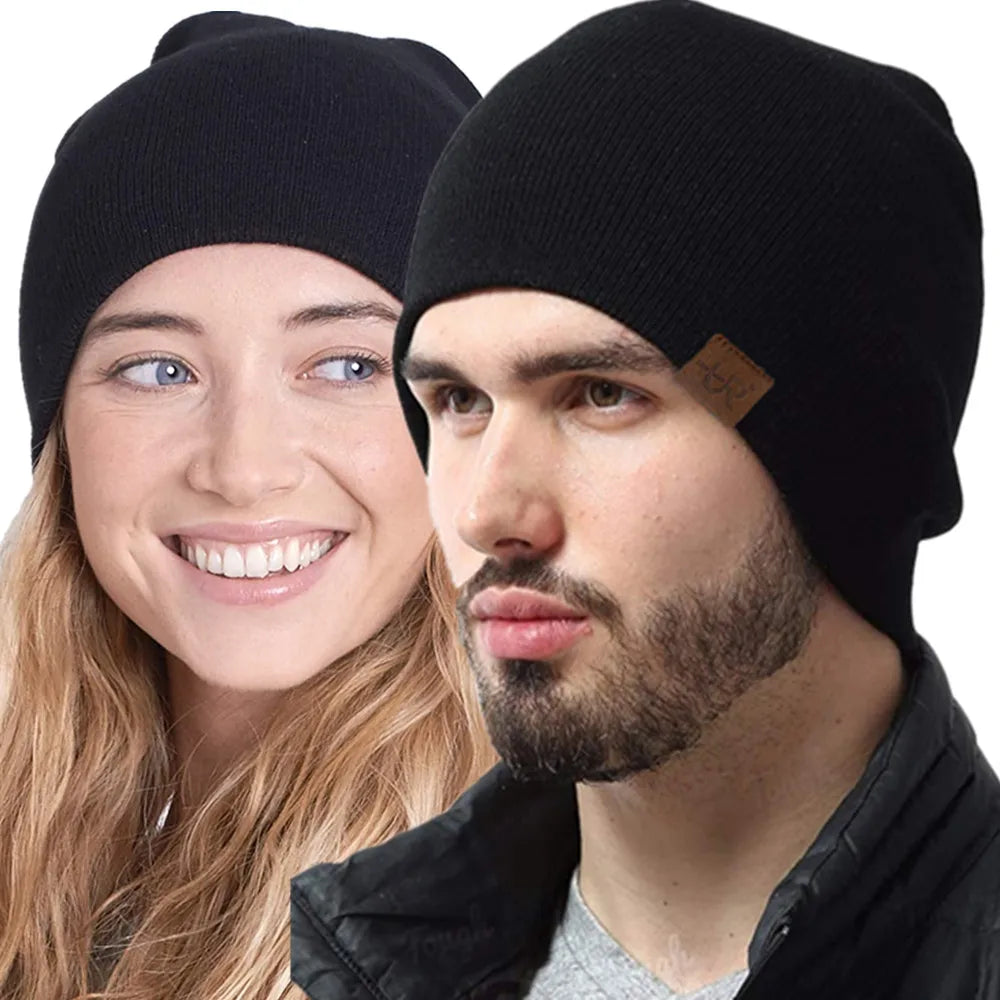 Unisex URGENTMAN Labal Winterhoeden Effen kleur gebreide mutsen voor mannen en vrouwen Beanie Cap Outdoor Voeg bontvoering toe Warme sporthoeden