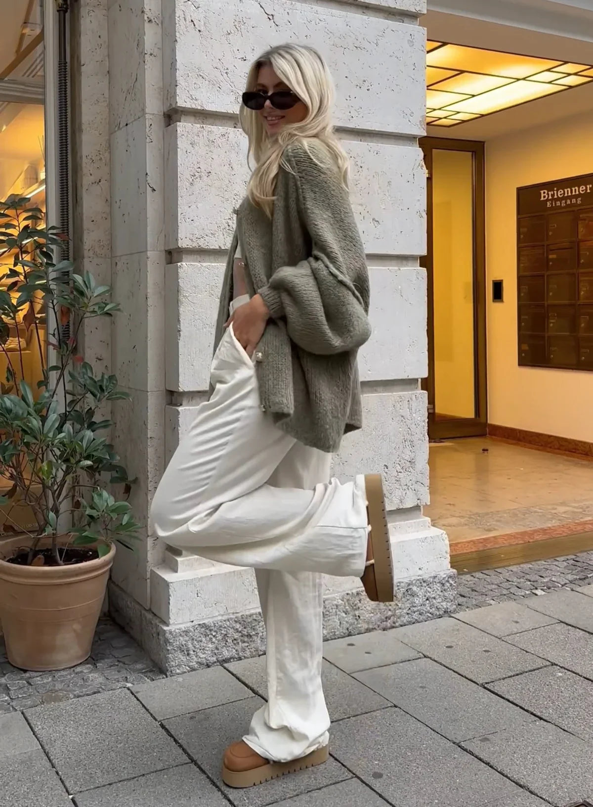 Diny | Gebreid Cardigan met Knopen