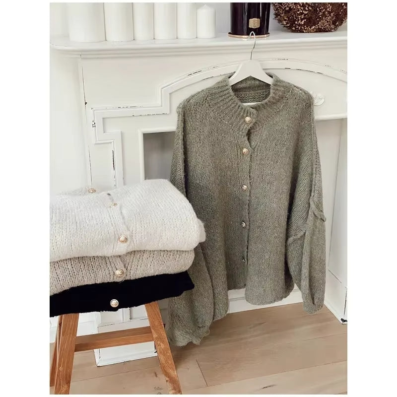 Diny | Gebreid Cardigan met Knopen