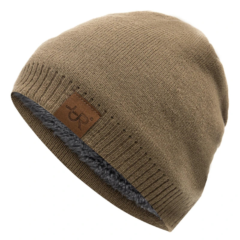 Unisex URGENTMAN Labal Winterhoeden Effen kleur gebreide mutsen voor mannen en vrouwen Beanie Cap Outdoor Voeg bontvoering toe Warme sporthoeden
