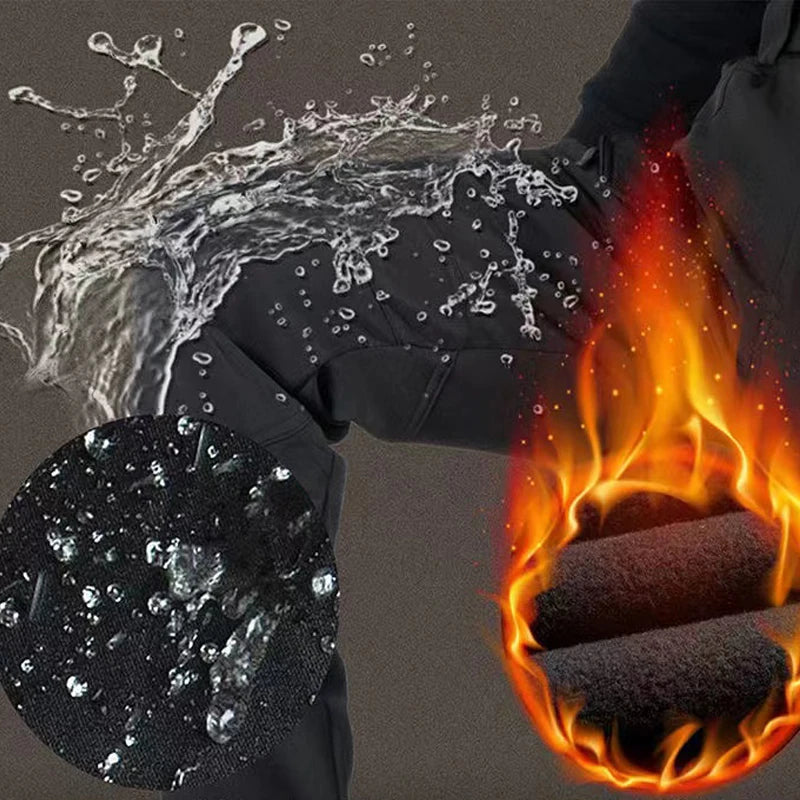 Men's City Cargo Autumn Winter Fleece Softshell Hiking Pants Fishing Climbing Trekking Casual Hunting Camping Trousers M-5XL