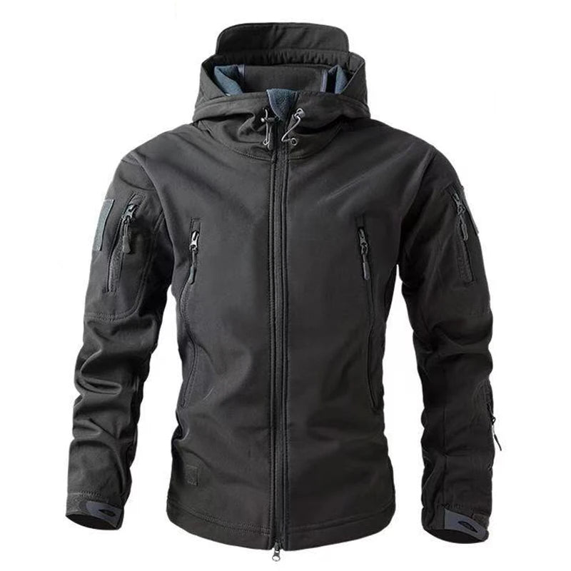Men's Winter Softshell Waterproof Cargo Jackets Male Hoodie Coat Combat Fishing Hiking Camping Climbing Skiing Hunting Outdoor