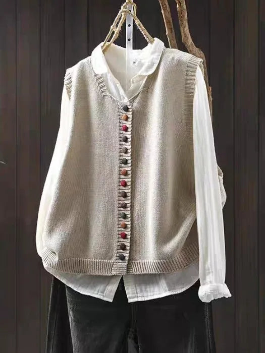 Classic Knit Button Vest