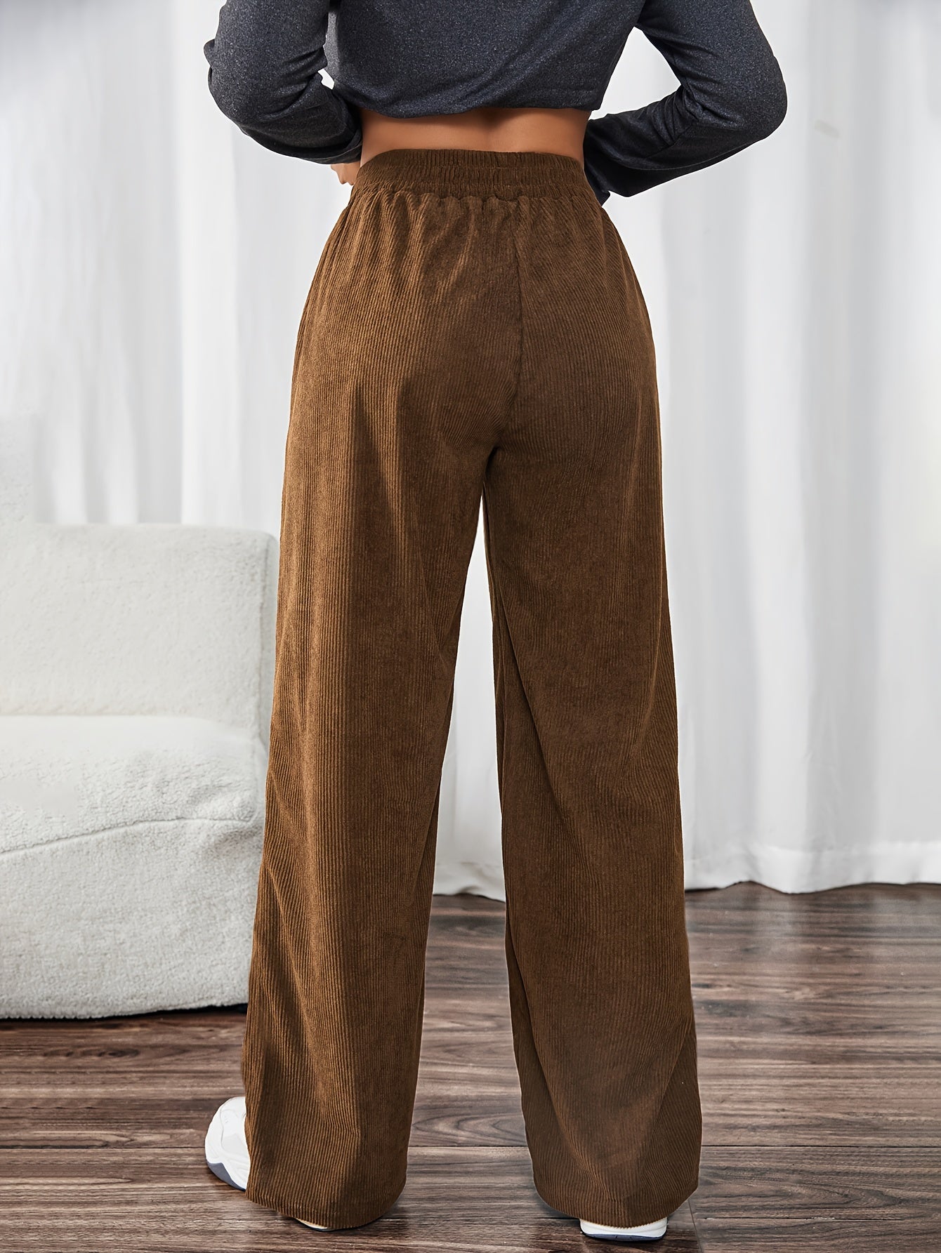 Lieve | Casual Gebreide Rechte Broek Met Zakken