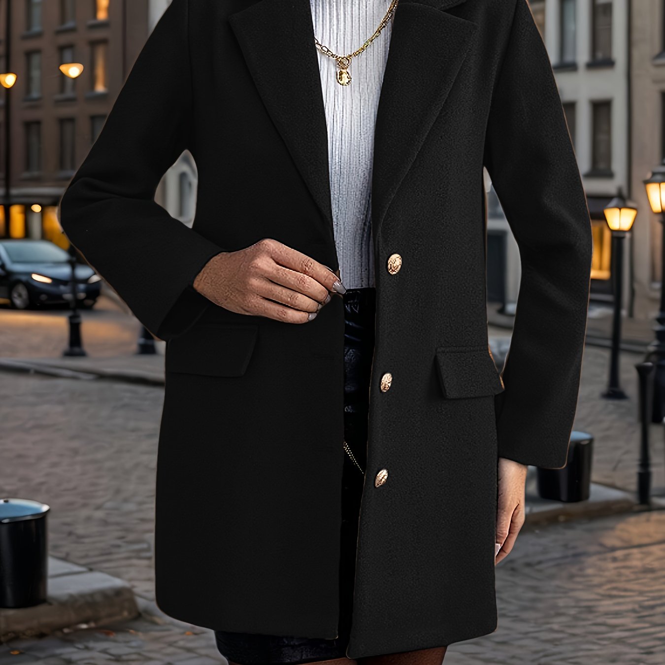 Mieke | Elegante Effen Lange Jas
