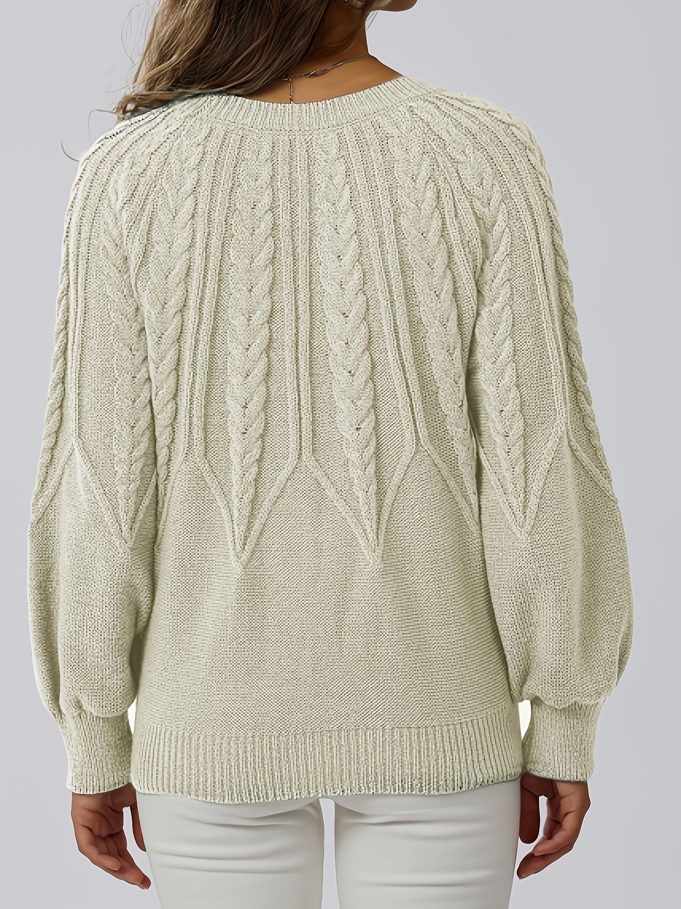 Hermina | Kabelgebreide Trui Met Ronde Hals