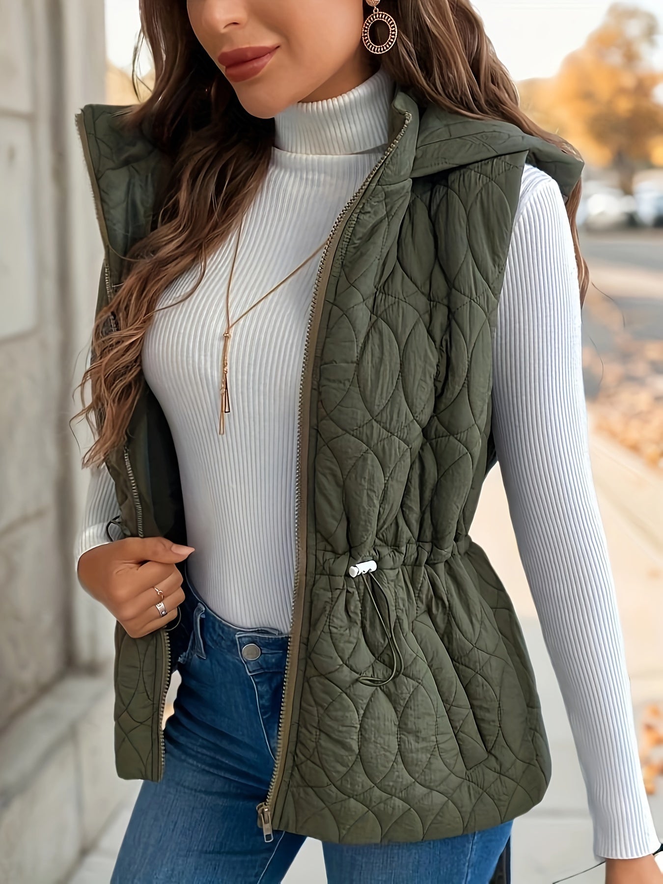 Antonia | Winter Zip Up Hooded Vest