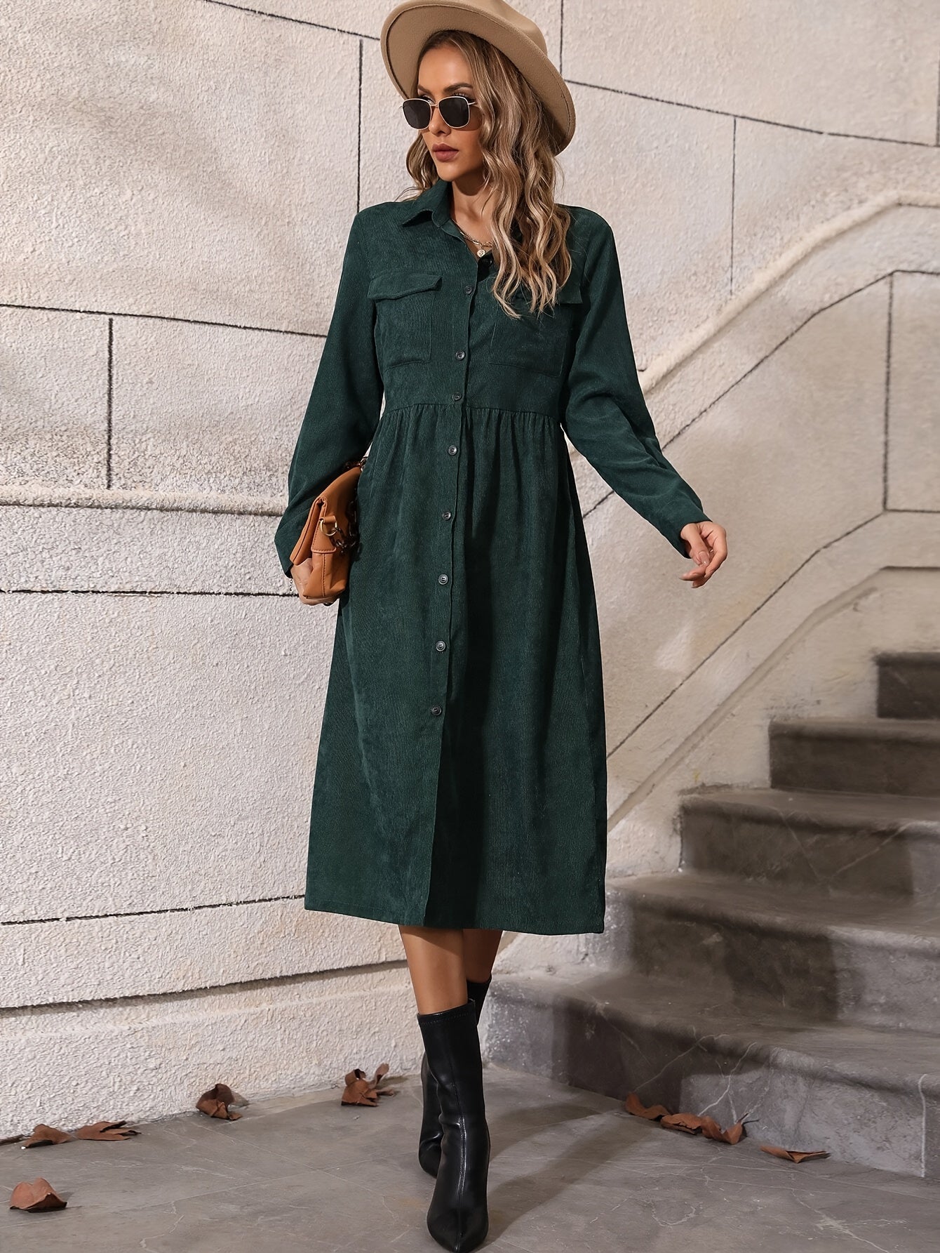 Annemieke | Effen Tuniekjurk Met Knoopsluiting