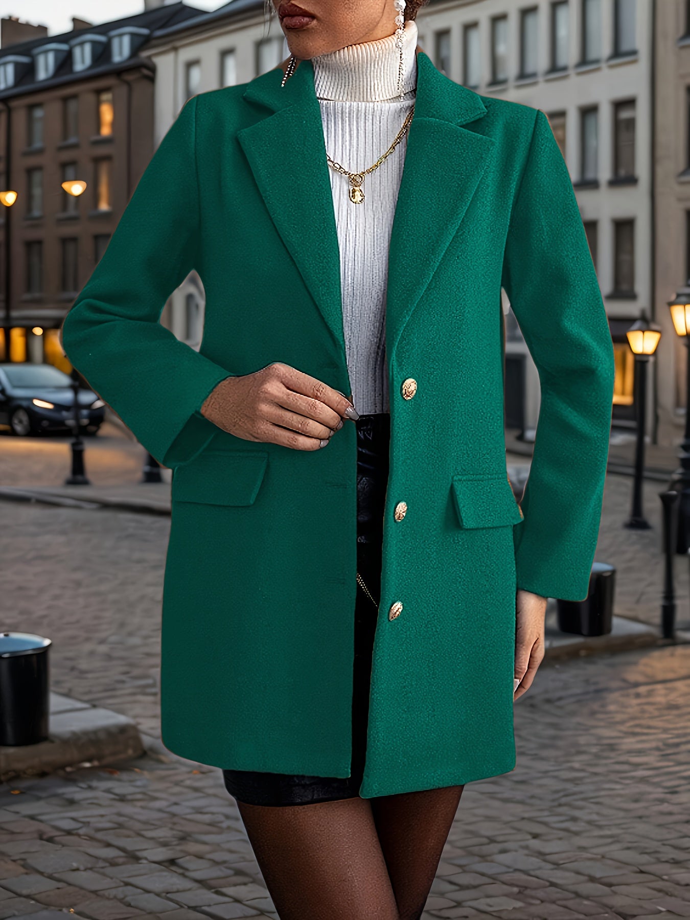 Mieke | Elegante Effen Lange Jas