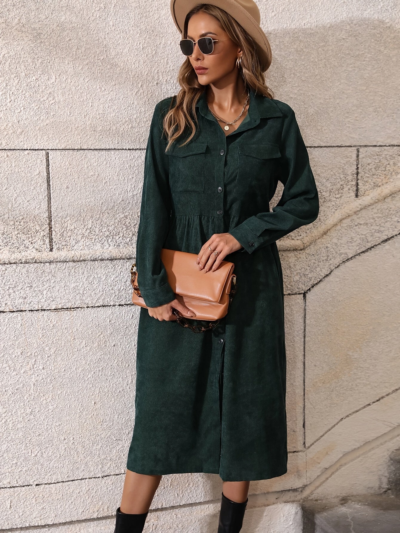 Annemieke | Effen Tuniekjurk Met Knoopsluiting