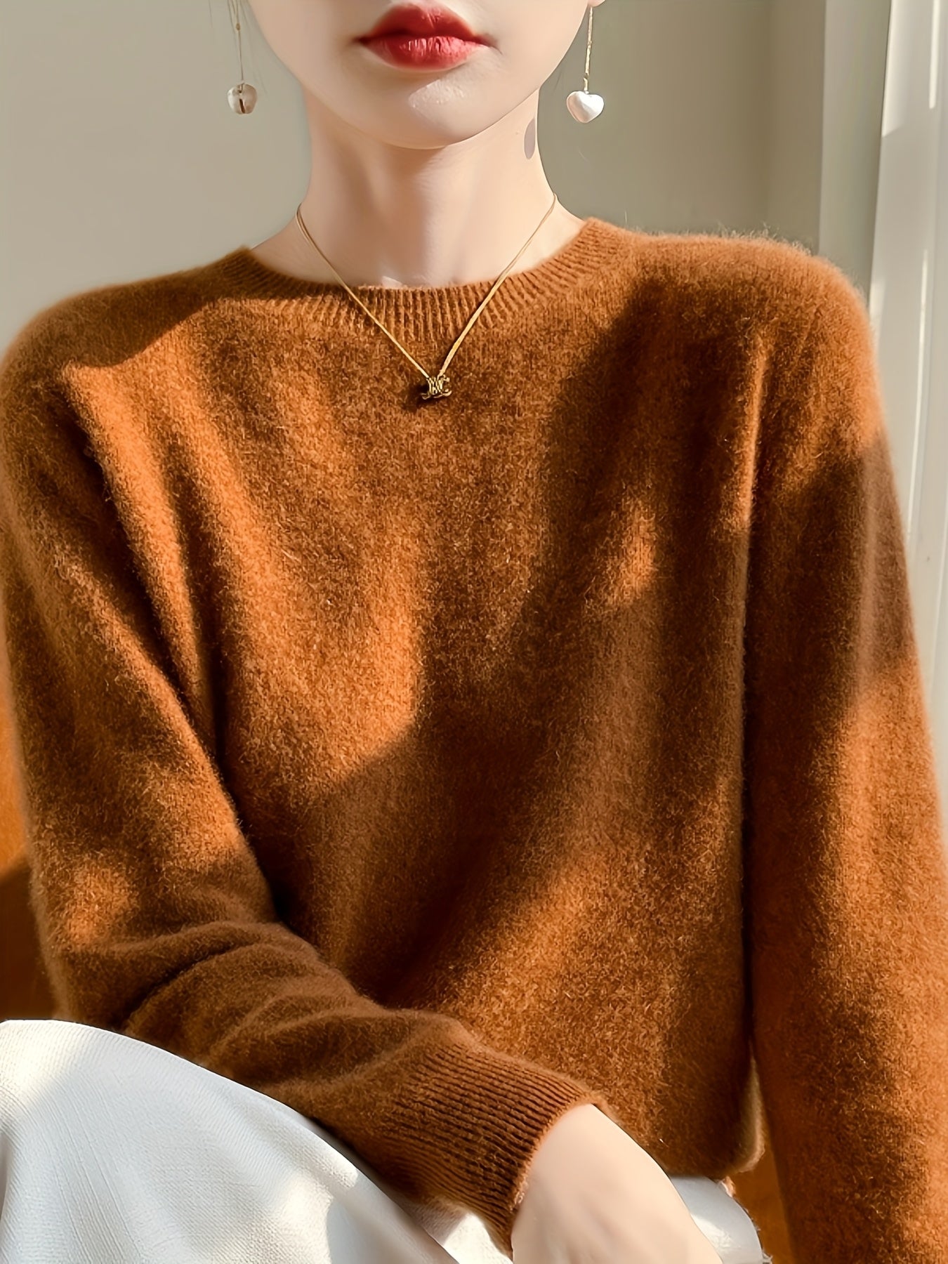 Danièle | Elegante Trui Met Ronde Hals