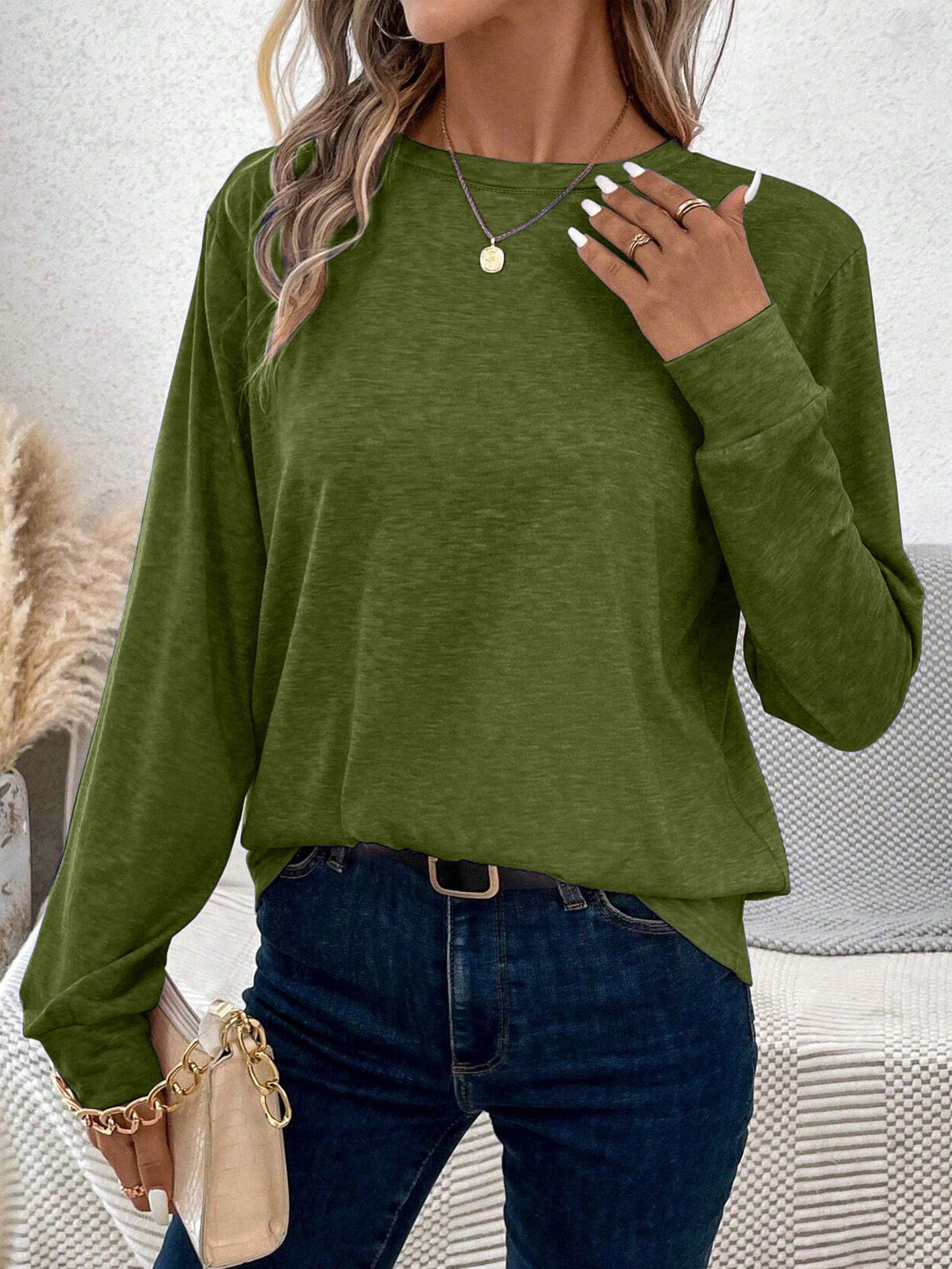 Evelien | Casual Lange Mouw Top Met Ronde Hals