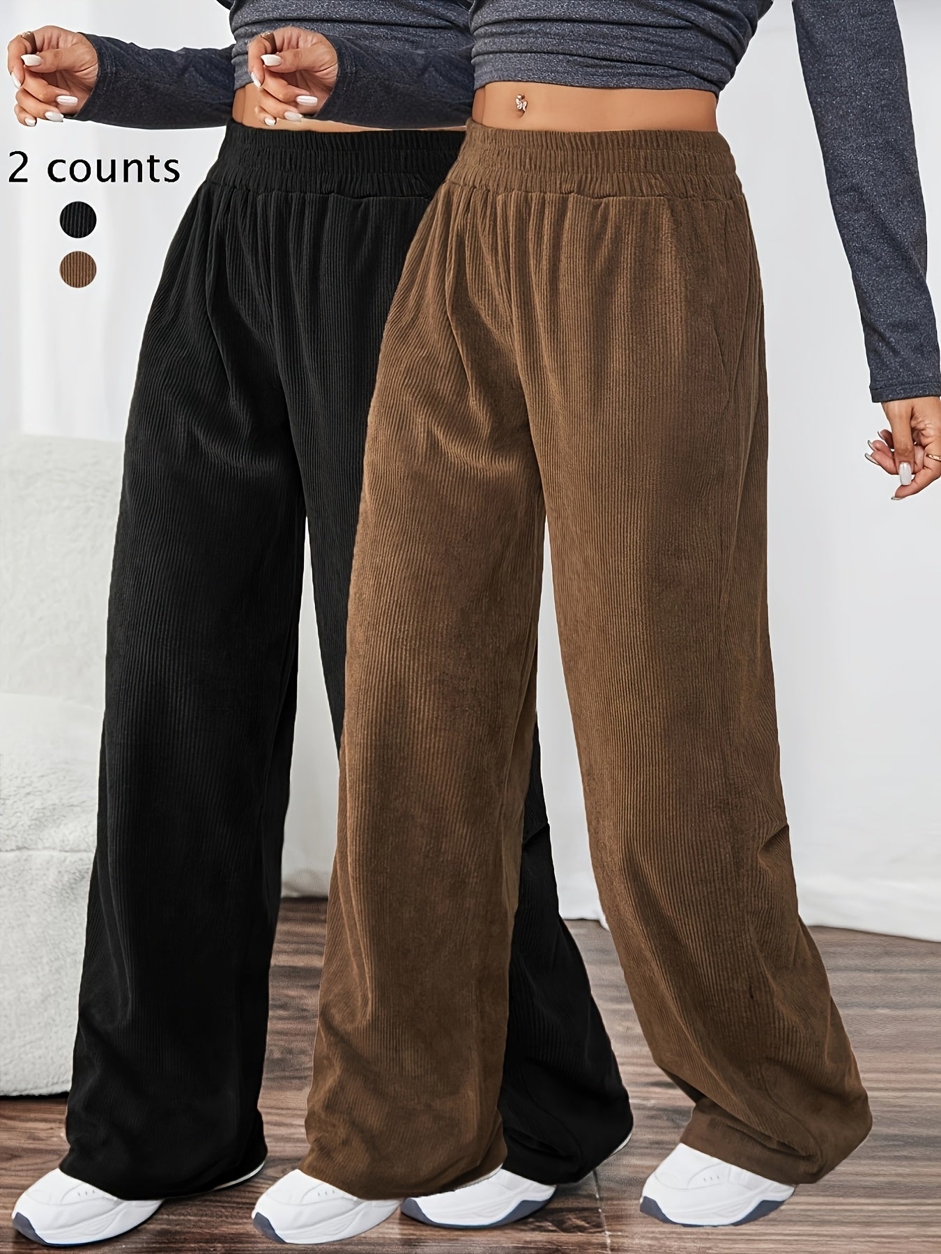 Angelien | Comfortabele Retro Corduroy Sportbroek Set