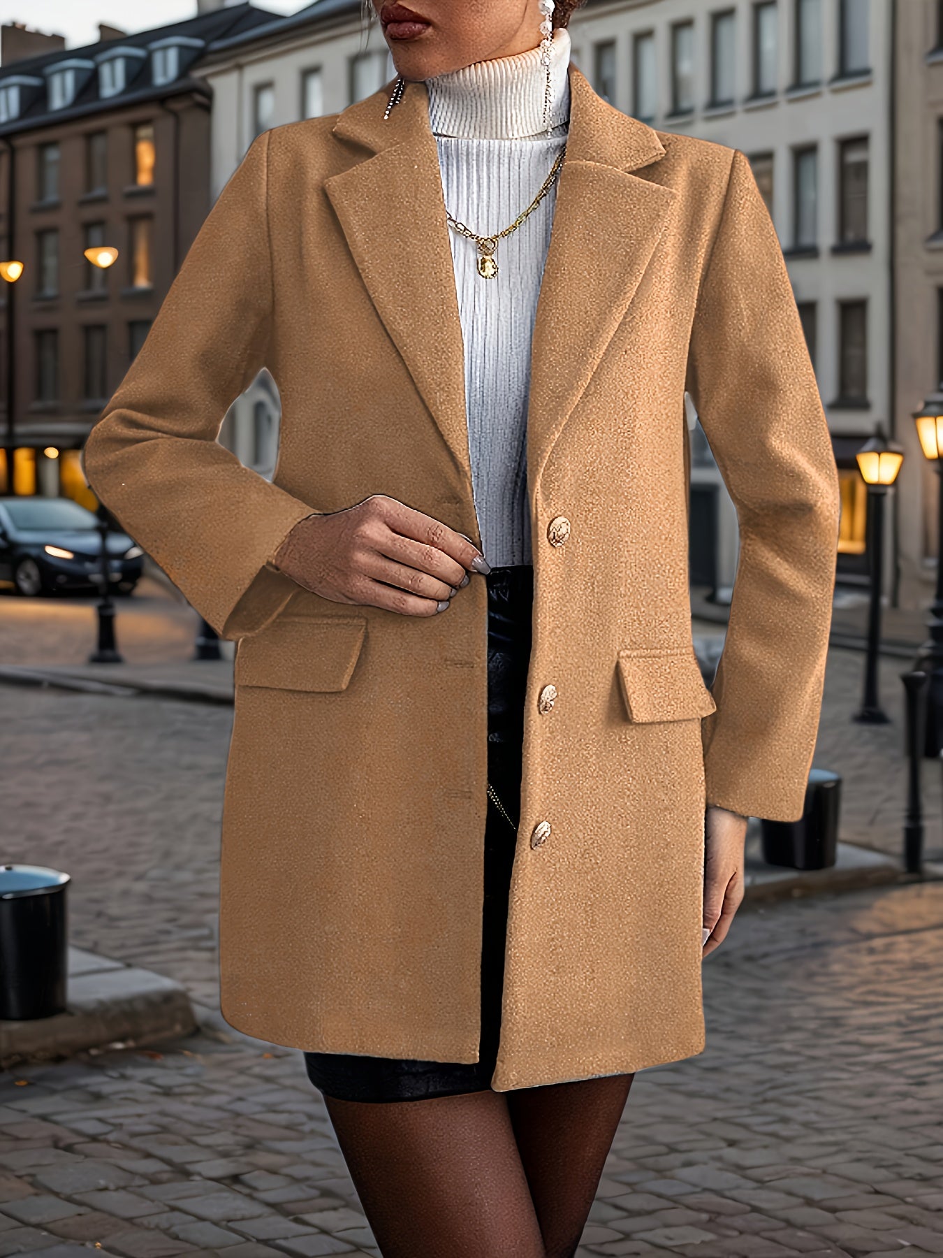 Mieke | Elegante Effen Lange Jas