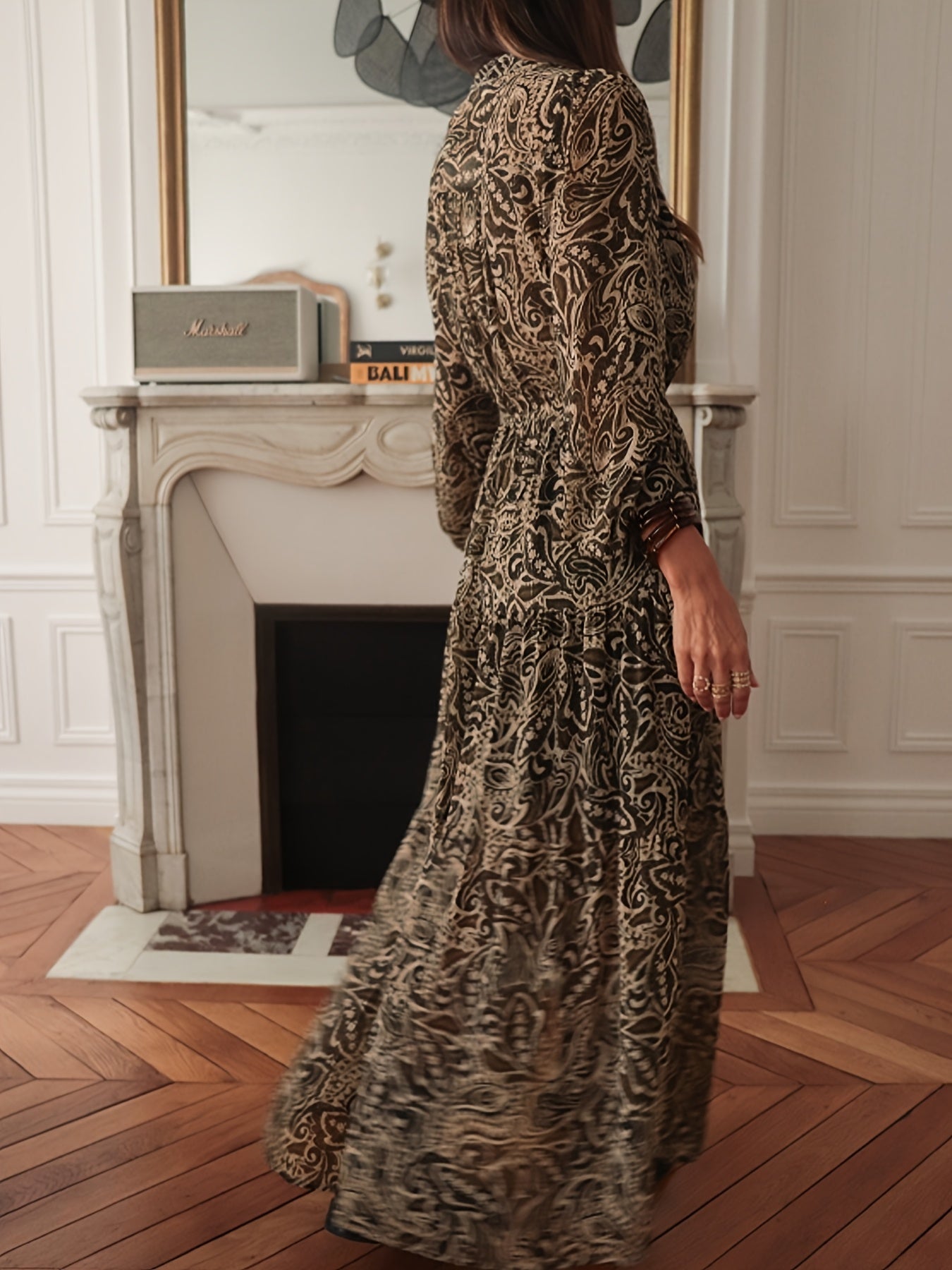 Marjolein | Elegante Vintage Maxi Jurk Met Split