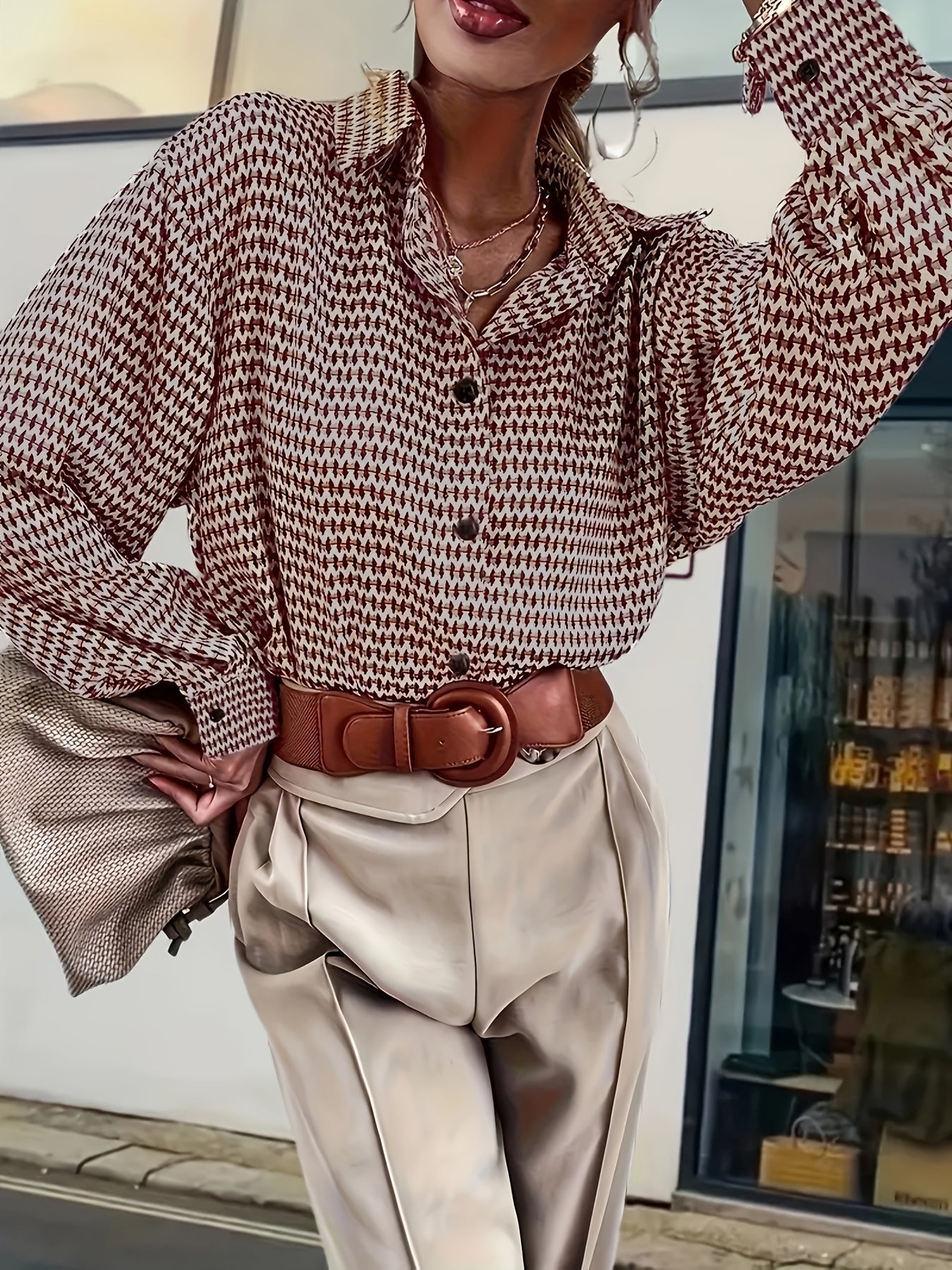 Merel | Elegante Lange Mouwen Blouse Met Knopen