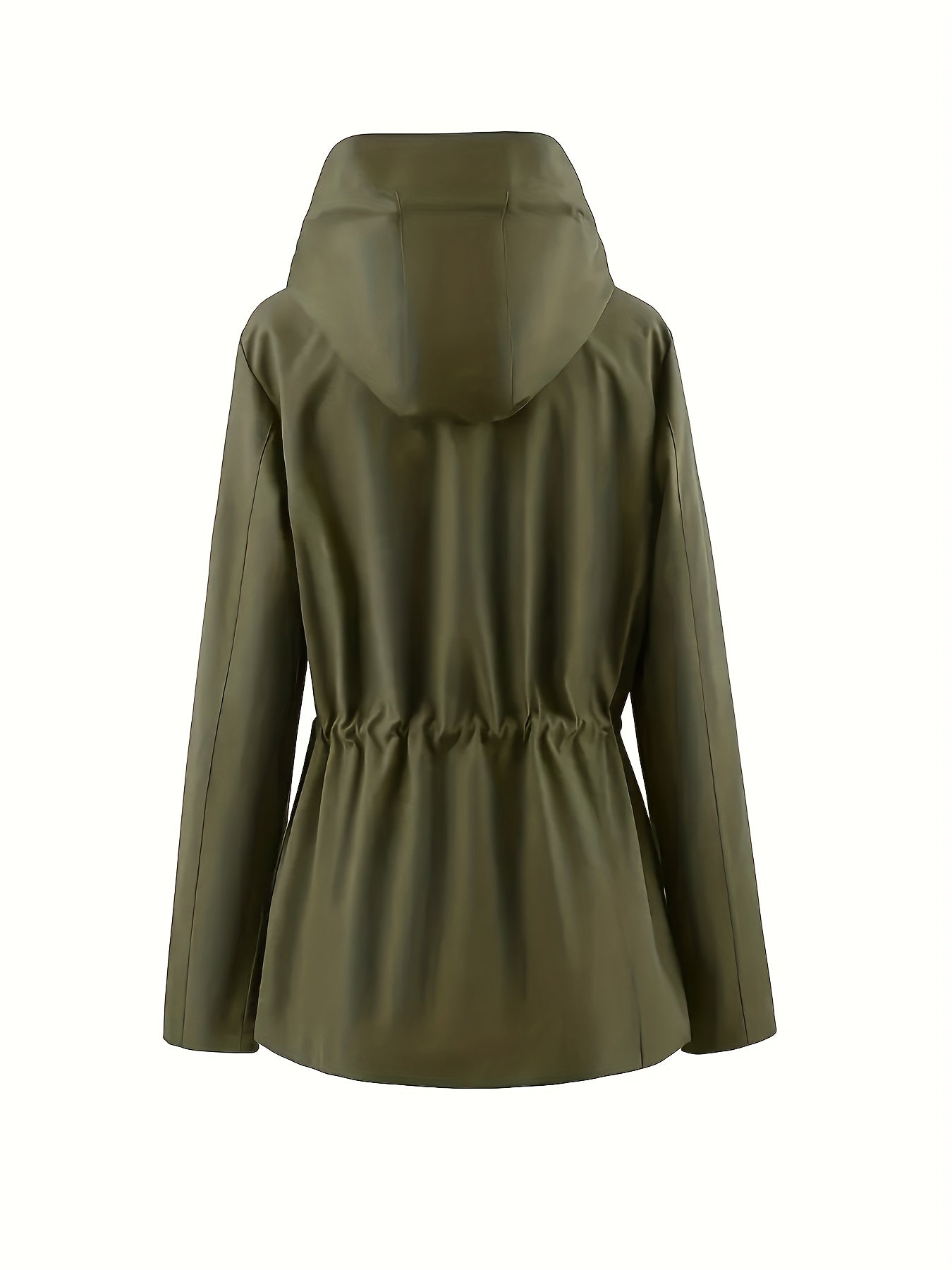 Corine | Trekkoord Rits Hooded Trenchcoat