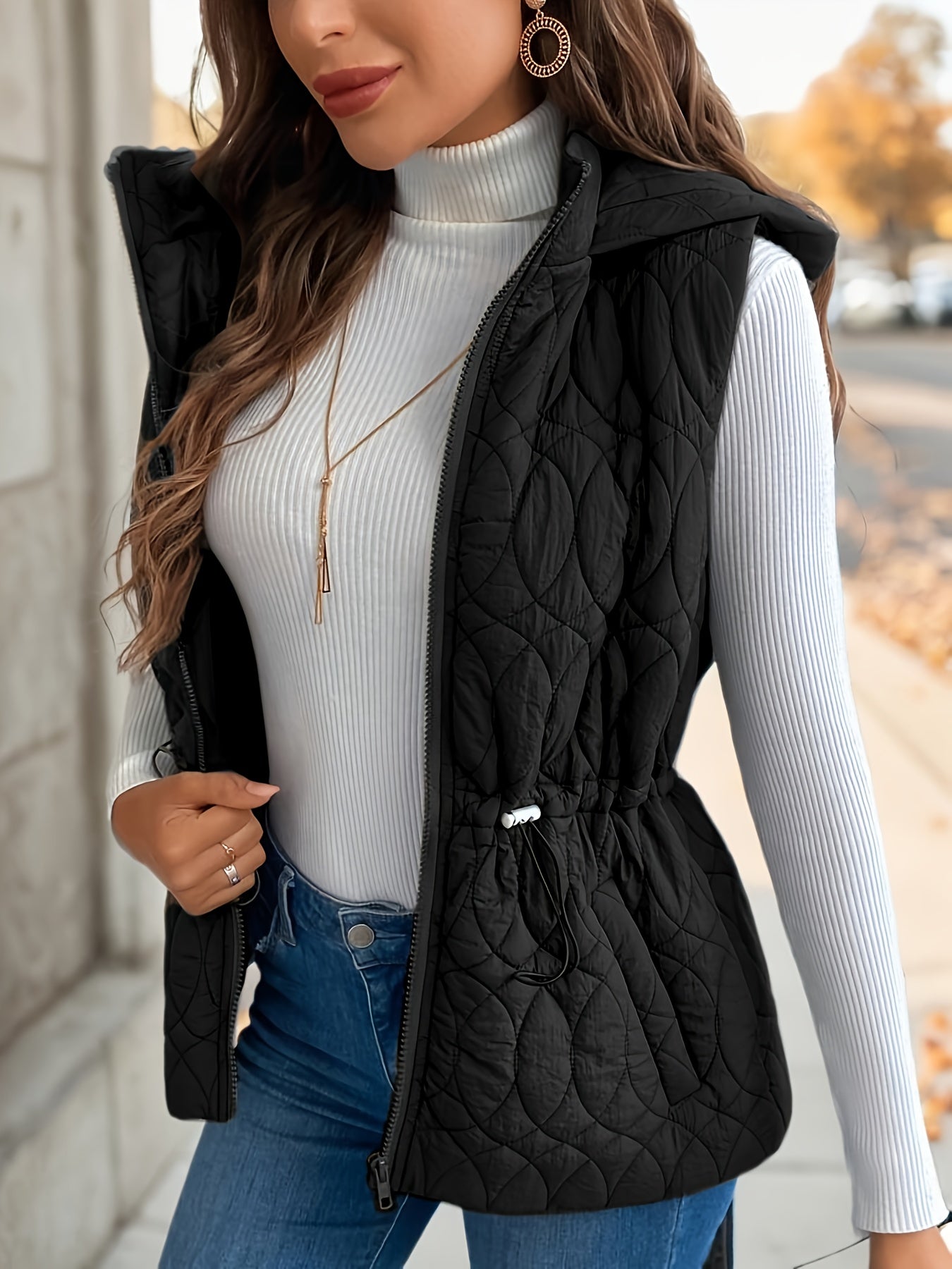 Antonia | Winter Zip Up Hooded Vest