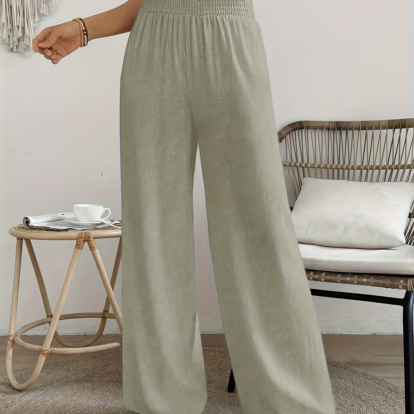 Gerarda | Elegante lange broek met hoge taille