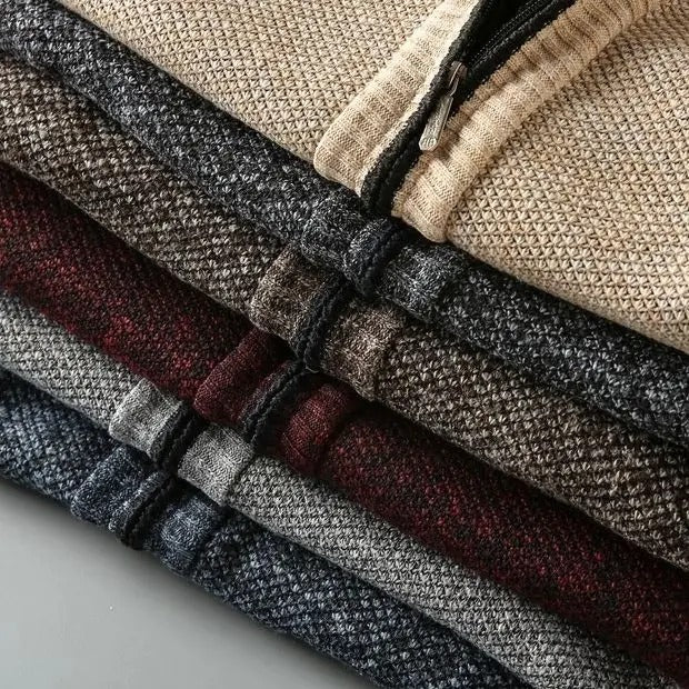 Harrison Plaid-Lined Knit Jacket